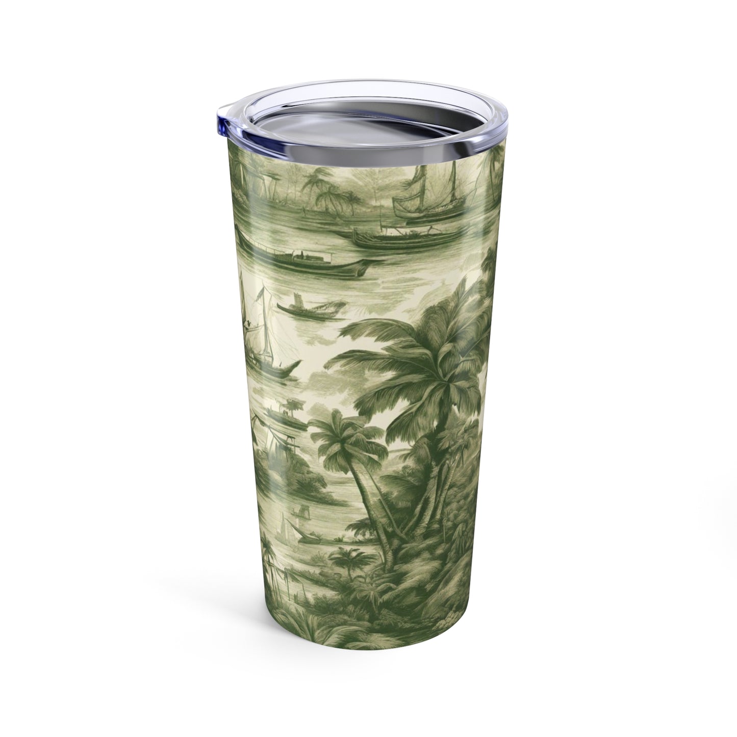 20oz Tropical Glossy Tumbler - Tropical Toile, Green
