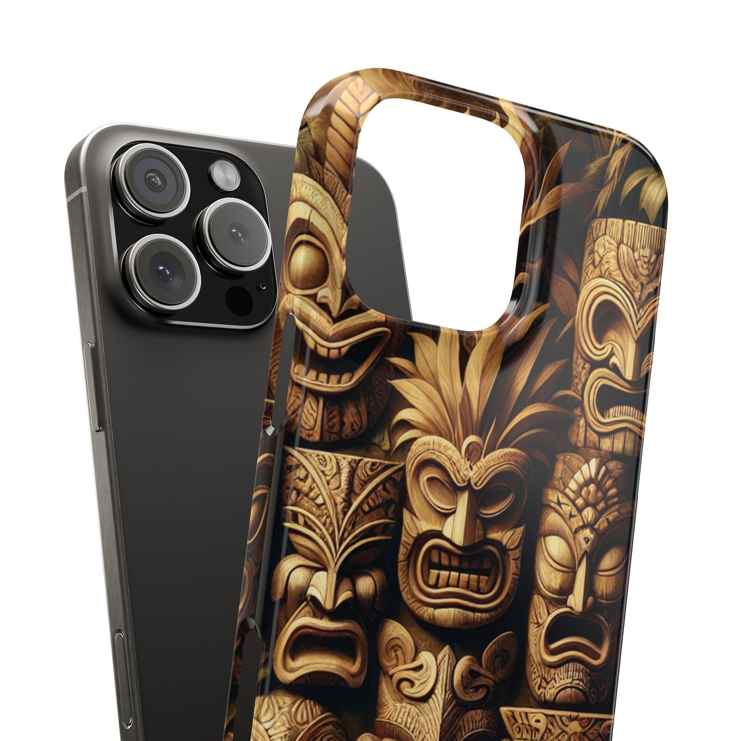 Slim Phone Cases - Tiki Totem Faces