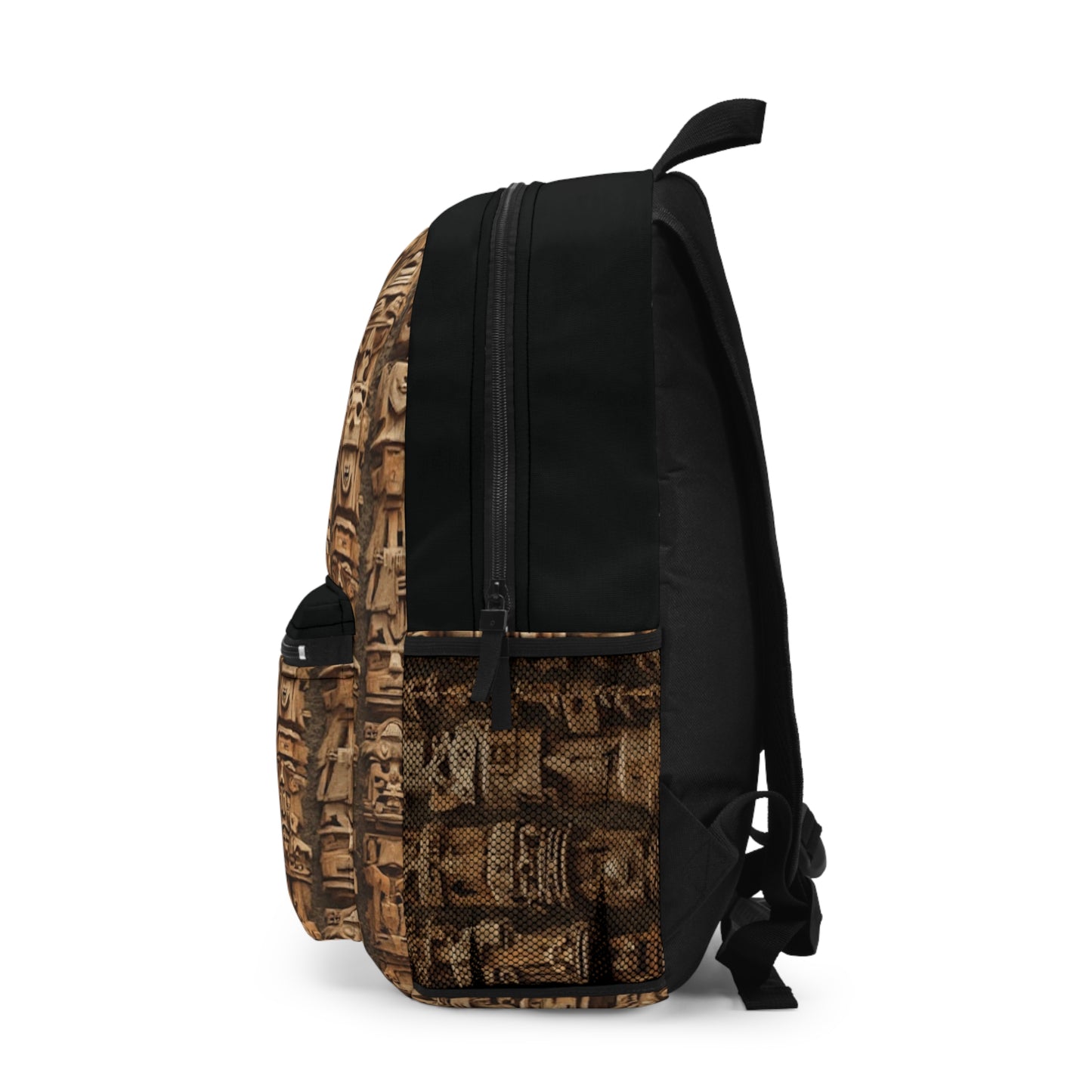 Tropical Backpack / Ancient Tiki Totems, Black