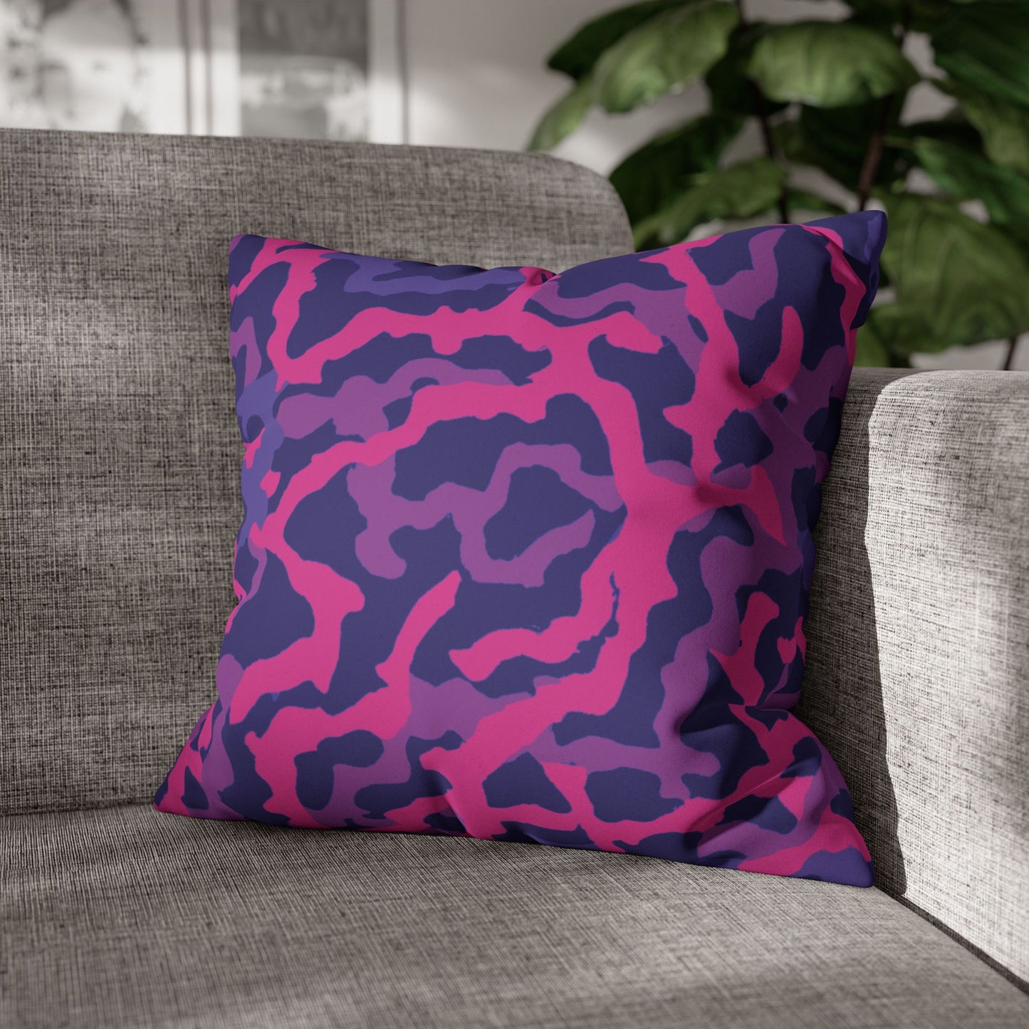 Faux Suede Square Pillowcase - Coral Threads/Heatwave