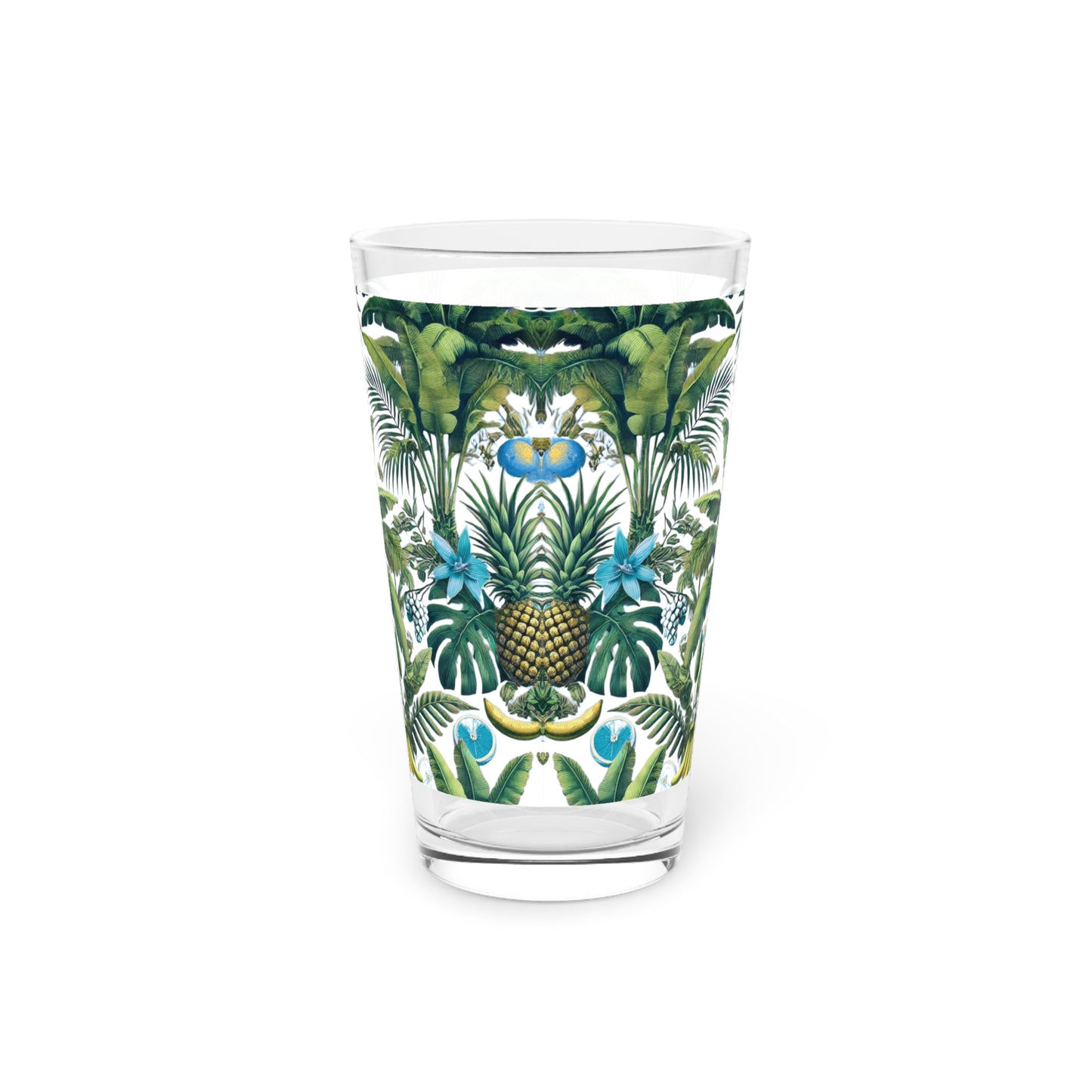 Pint Glass, 16oz - More Tropical Fruit, White