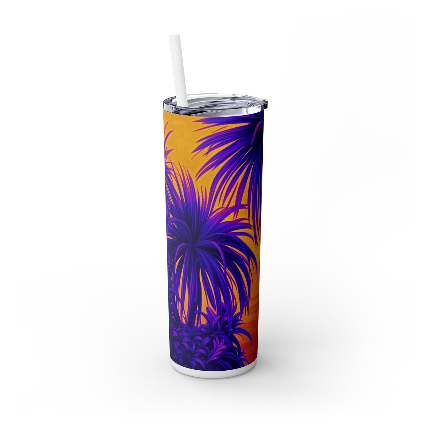 Tiny Palm Island Pop, Skinny Matte Tumbler with Straw - 20oz Beach Vibes