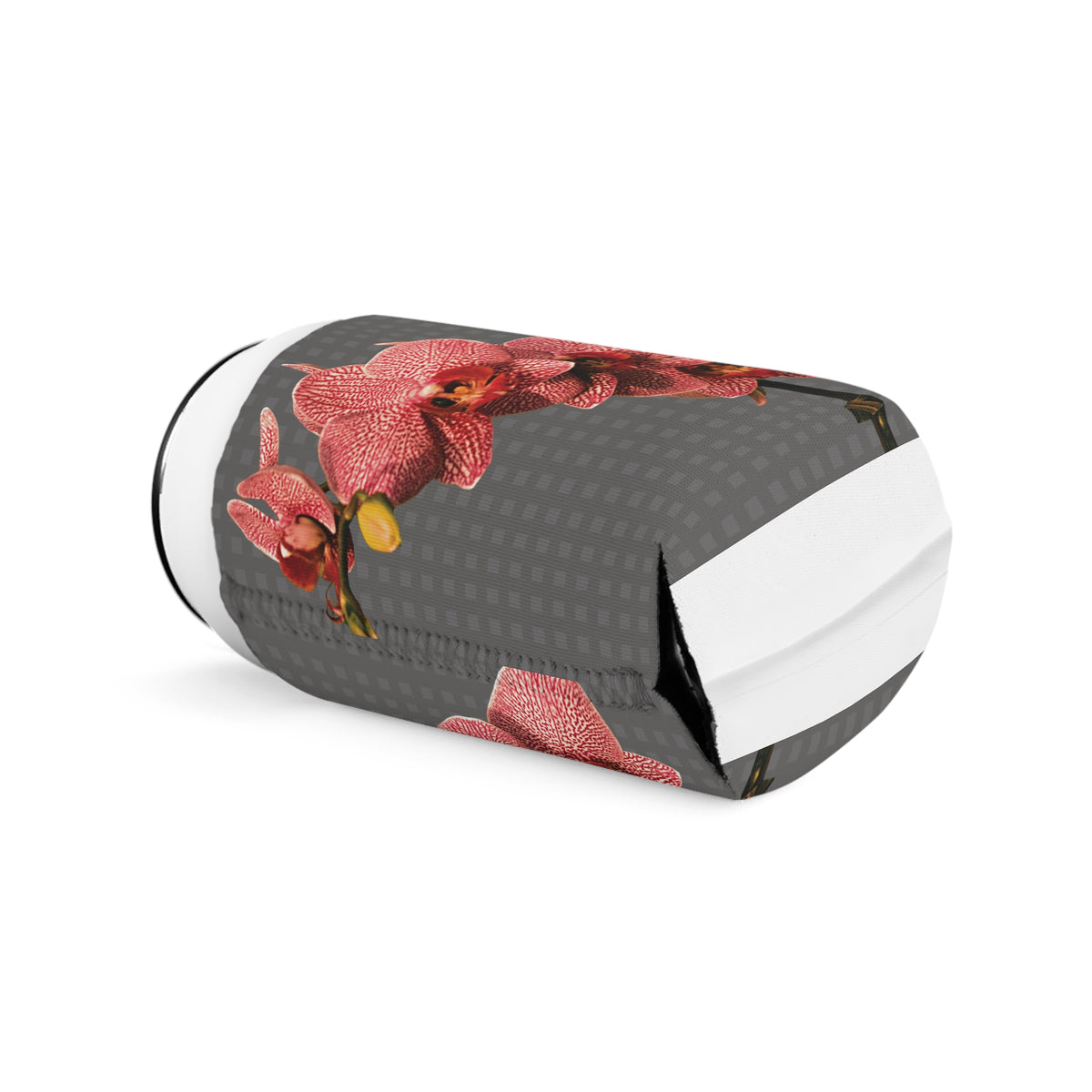 Red Orchid Can Cooler Sleeve - Perfect for Outdoor Picnics