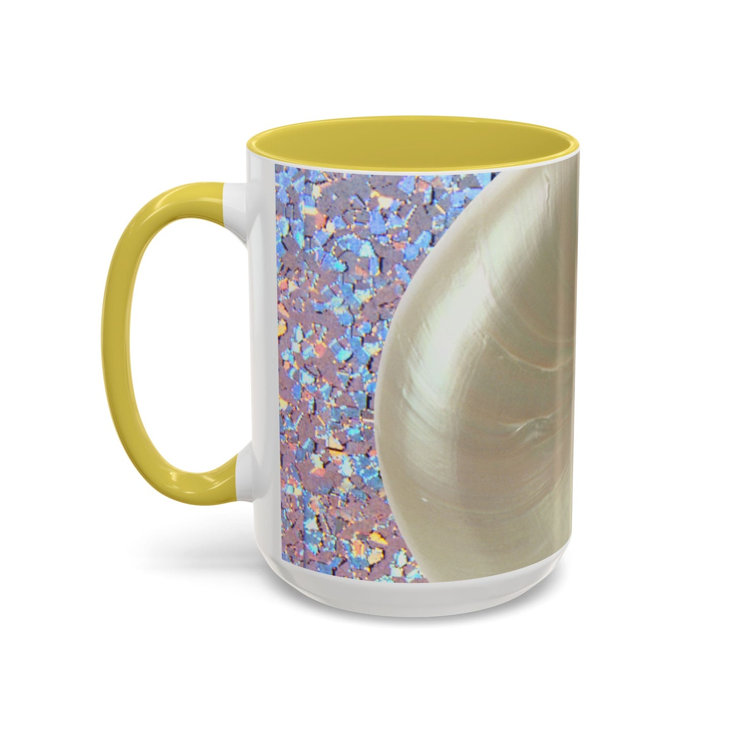 Colorful Mugs (11oz, 15oz), Disco White Nautilus Macro