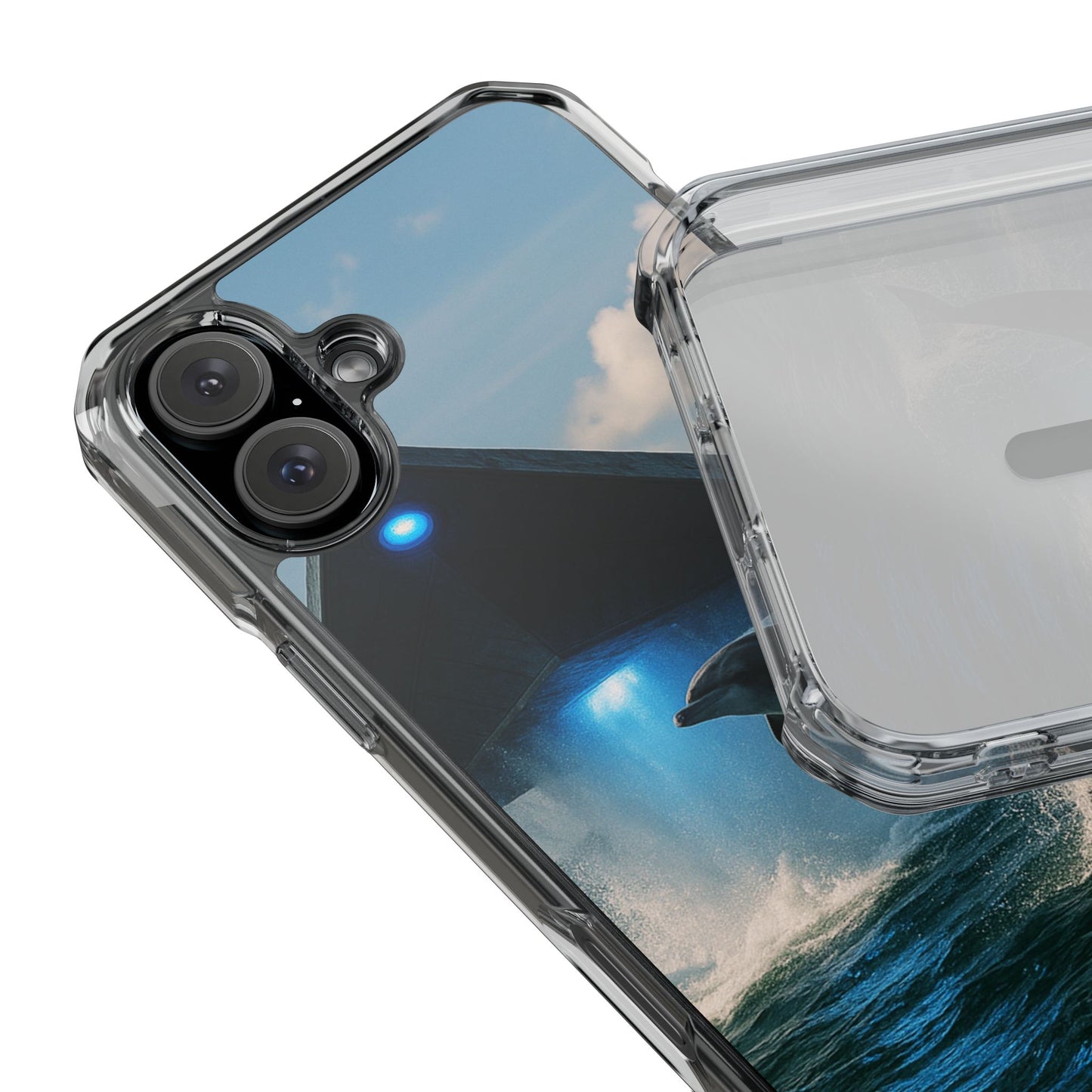 UFO and Dolphin Magnetic Clear Phone Case, Many Models