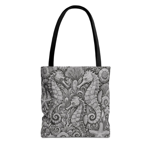 Noir Seahorse Trio Tote Bag - 3 Sizes
