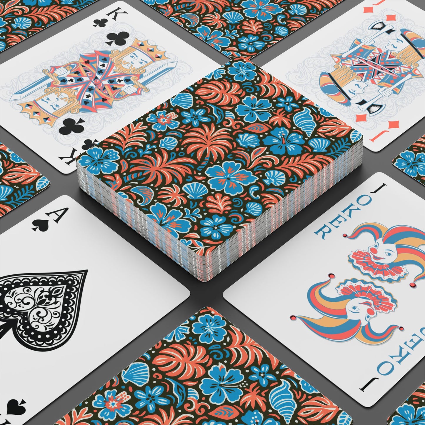 Poker Playing Cards - Beach Dreams, Coral Blues