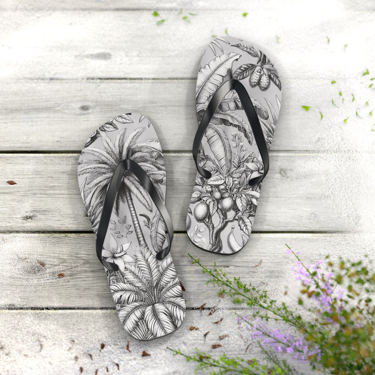 Flip Flops - Tropical Fruit, Newspaper