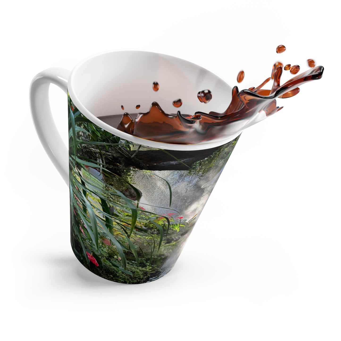 Misty Rainforest River Latte Mug - Perfect for Plant Lovers & Coffee Enthusiasts