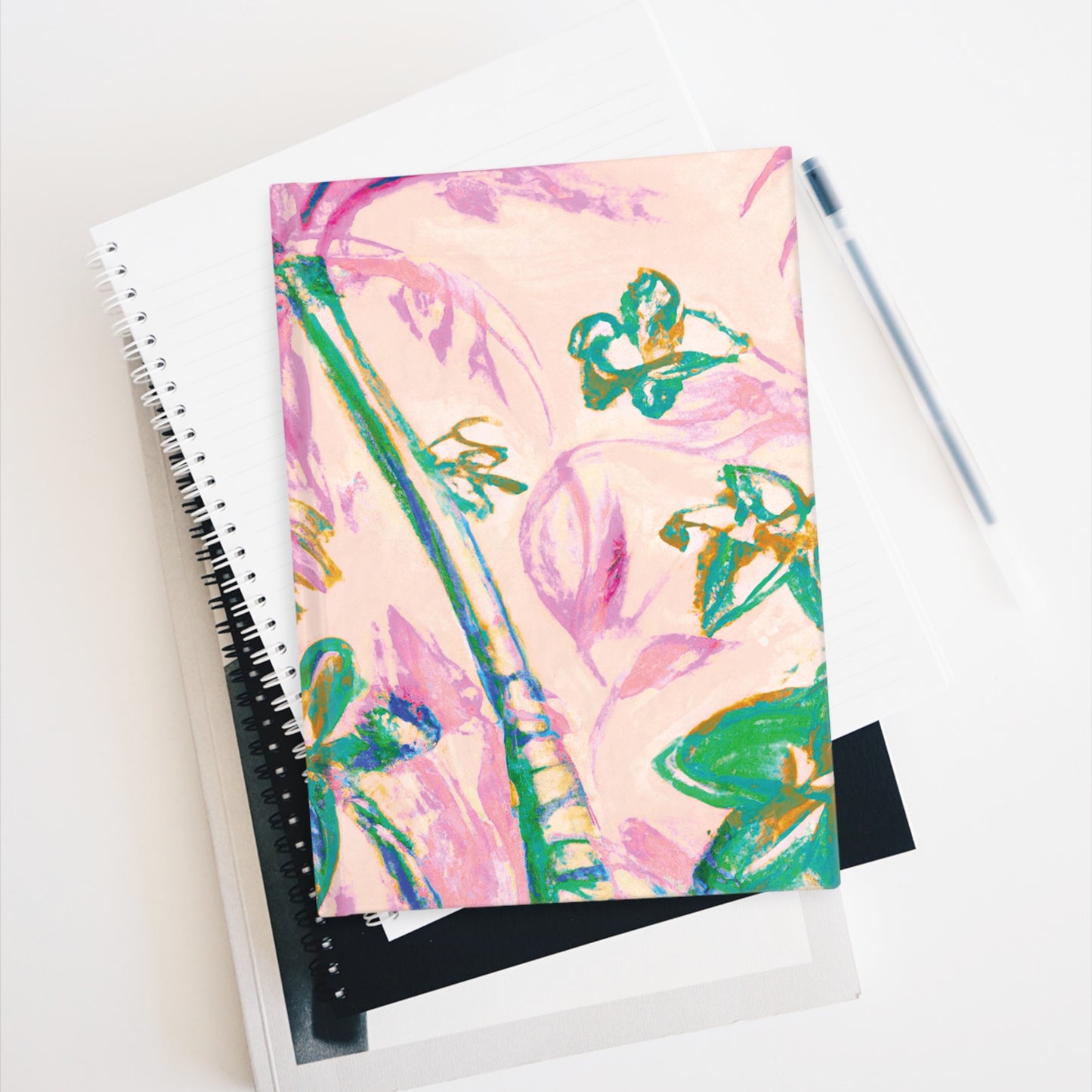 Tropical Doodles, Pink / 5" x 7" Journal