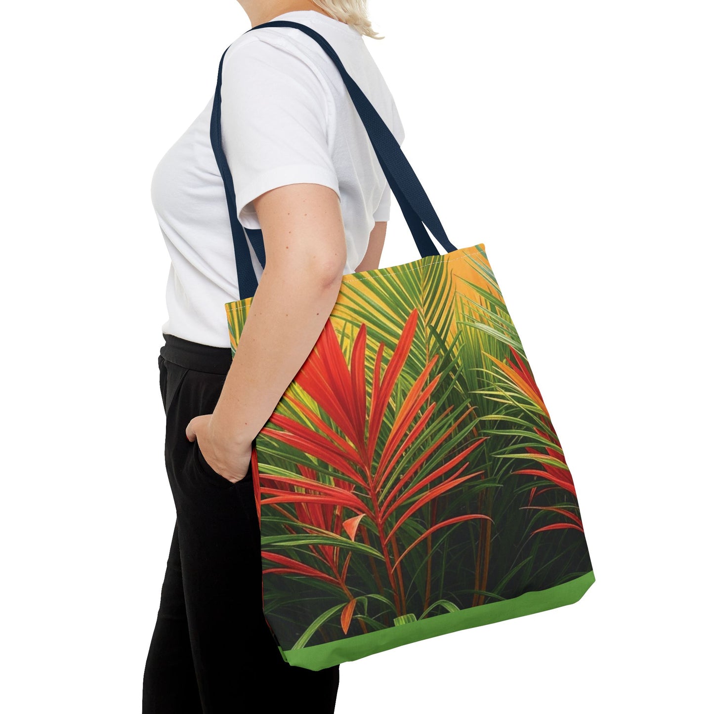 Red Flame Palm Tote Bag - 3 Sizes