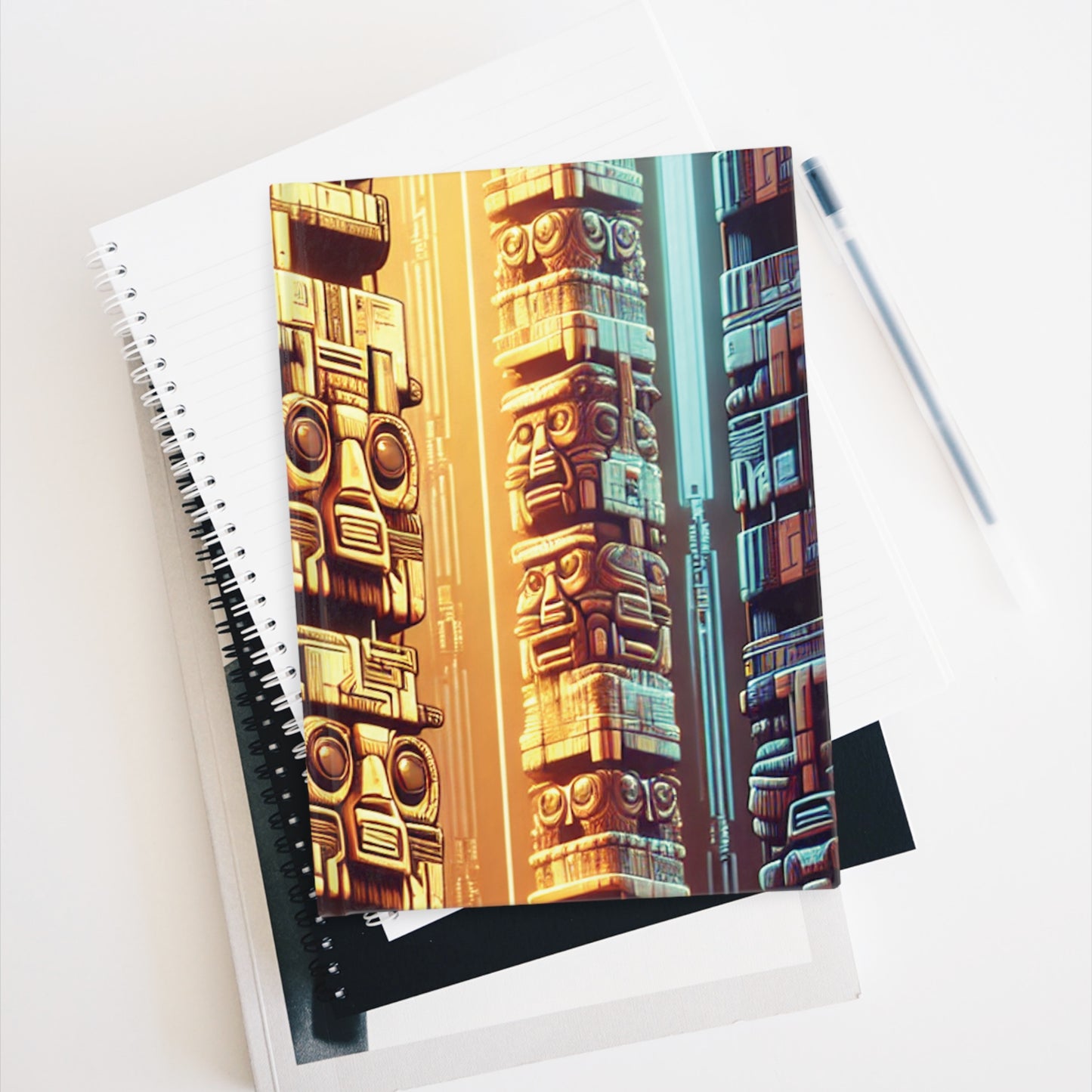 Techno Tiki Totems, 5" x 7" Journal, Tropical