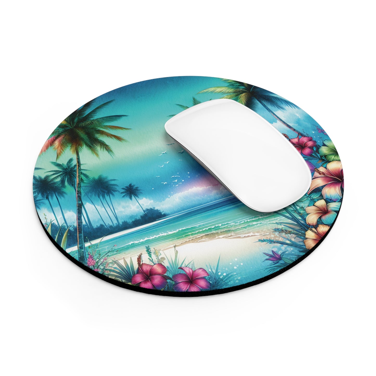 Coastal Mouse Pad, 2 Shapes - Beach Vibes for Home Office & Gamer / Morning Beach