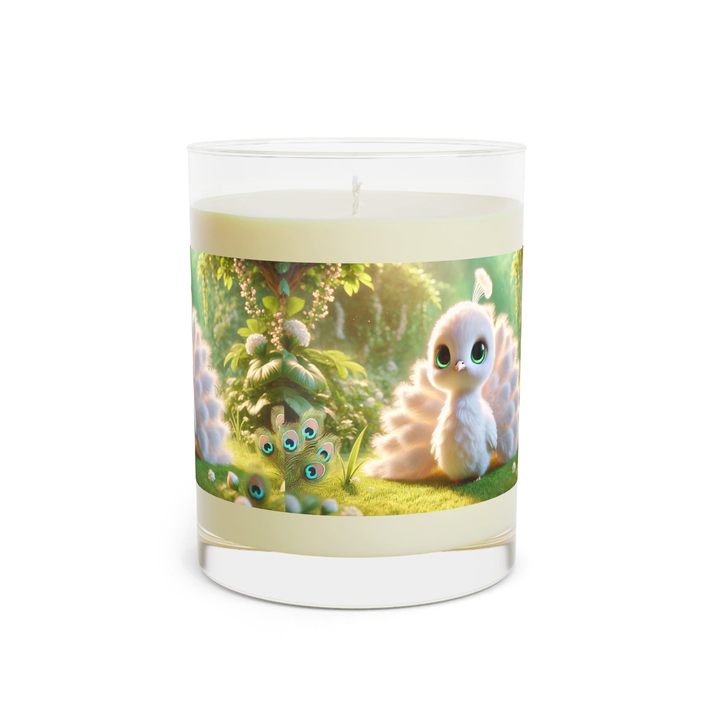 Adorable White Peacock Scented Candle - 11oz Full Glass for Home Decor & Gifting