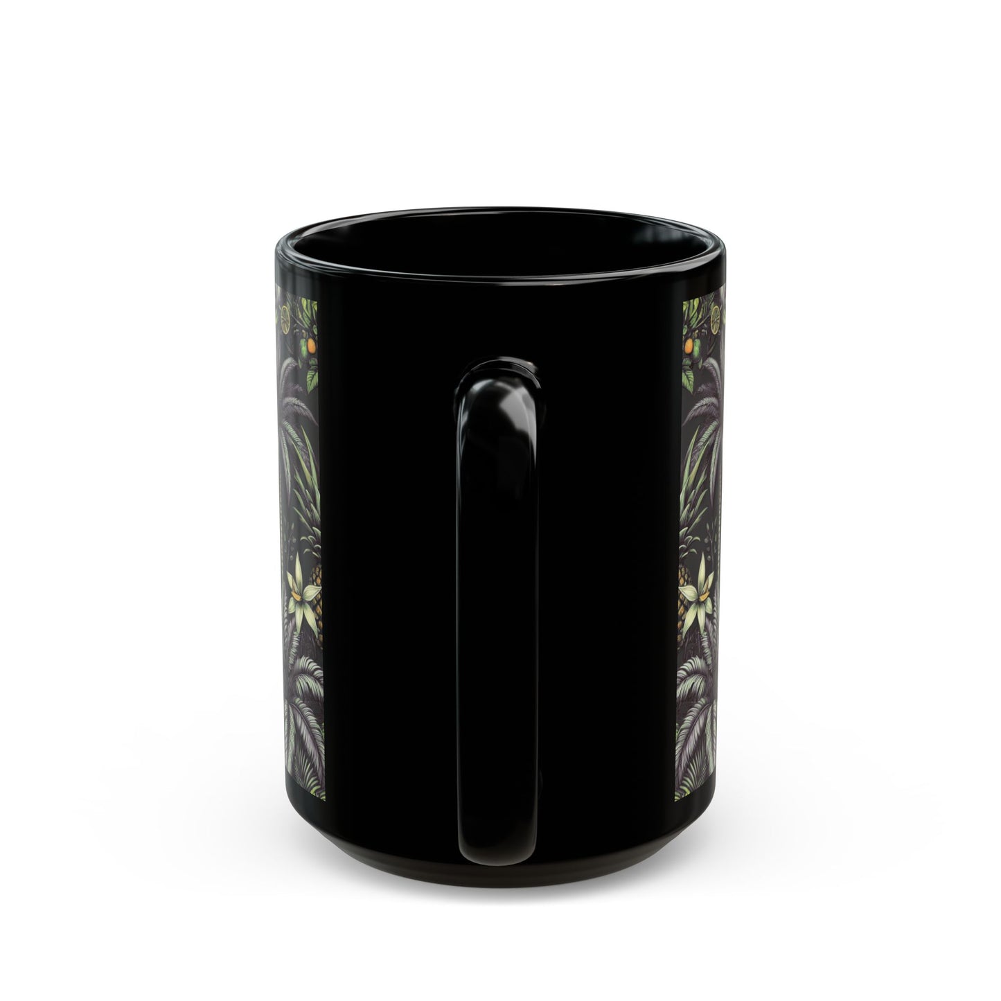 Black Coffee Mug - Tropical Fruit, Black2