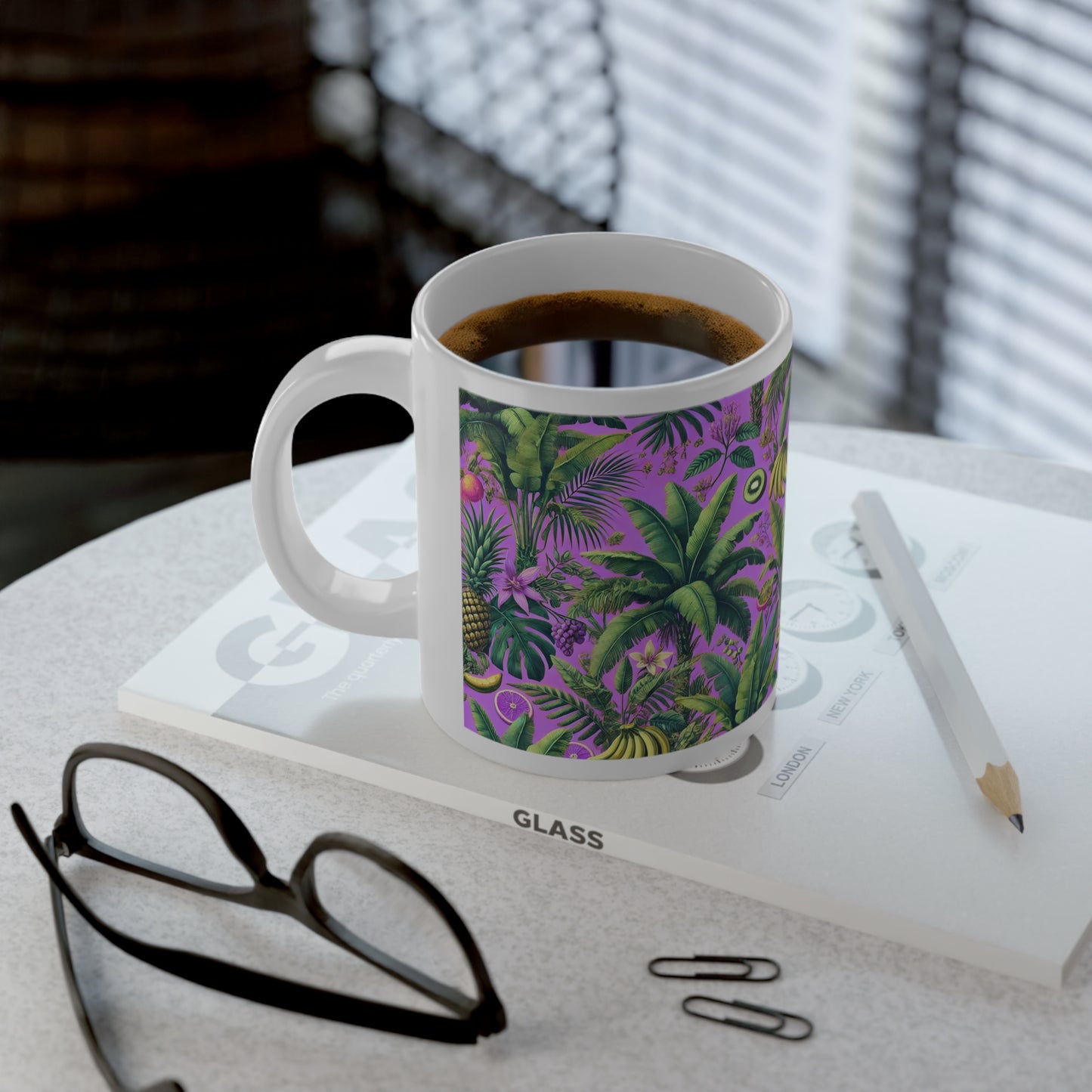 Jumbo Mug, 20oz, More Tropical Fruit Lilac | Tropical Coffee Cup