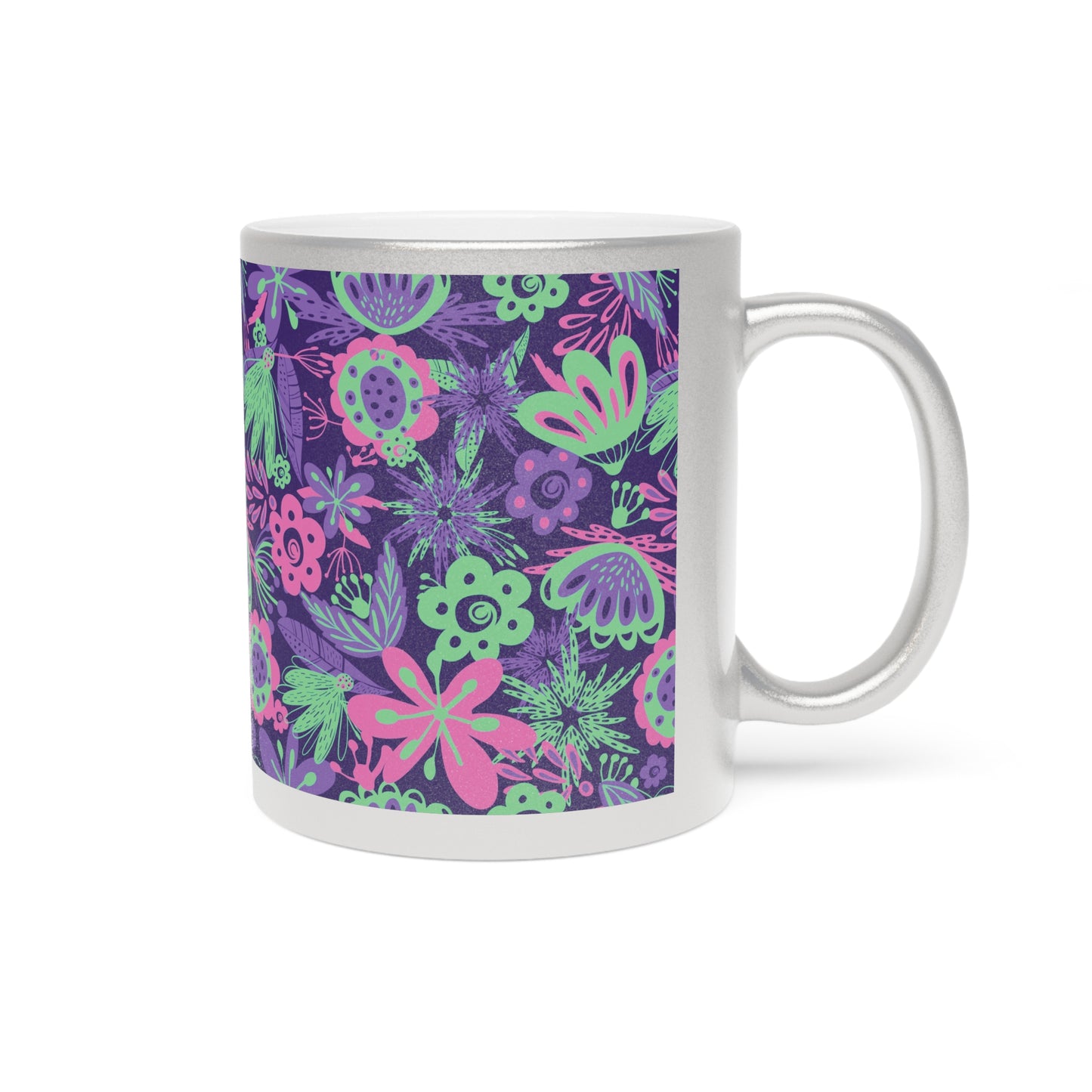 Tropical Metallic Mug, Gold or Silver: Flora Tropical