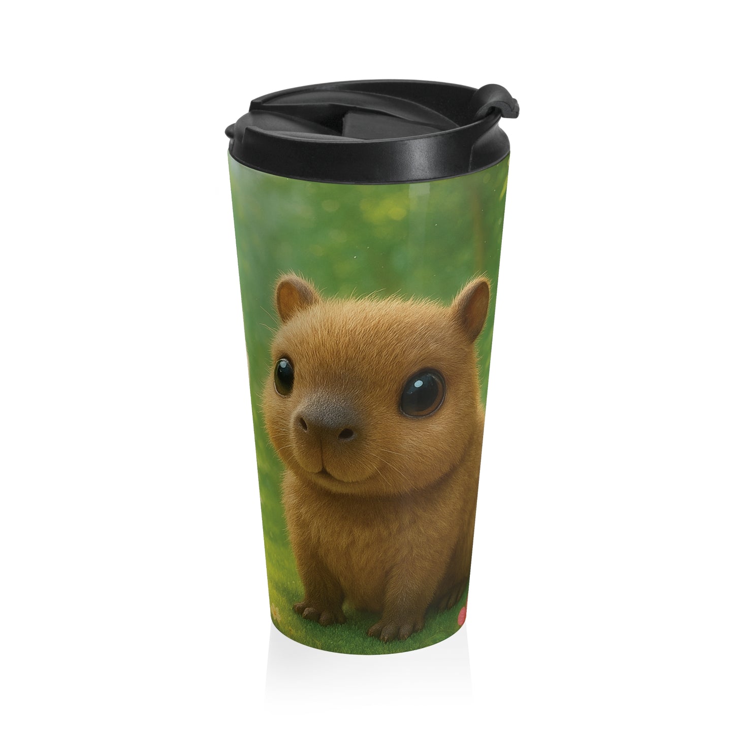 15 oz. Stainless Steel Travel Mug / Peacock & Capybara Babies