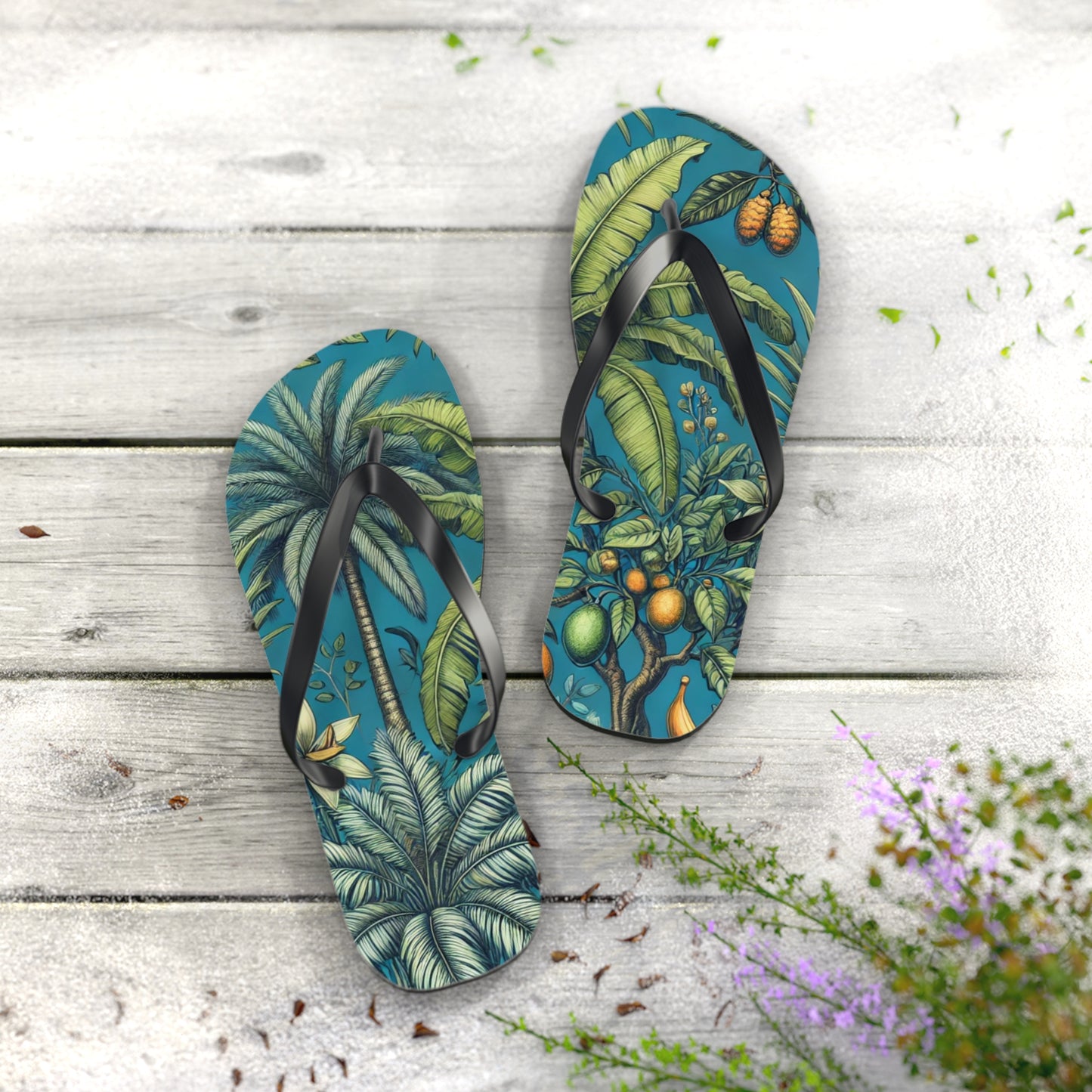 Flip Flops - Tropical Fruit Blue