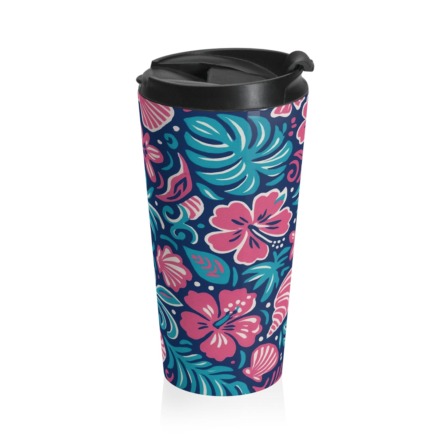 15 oz. Stainless Steel Travel Mug / Flora & Shells