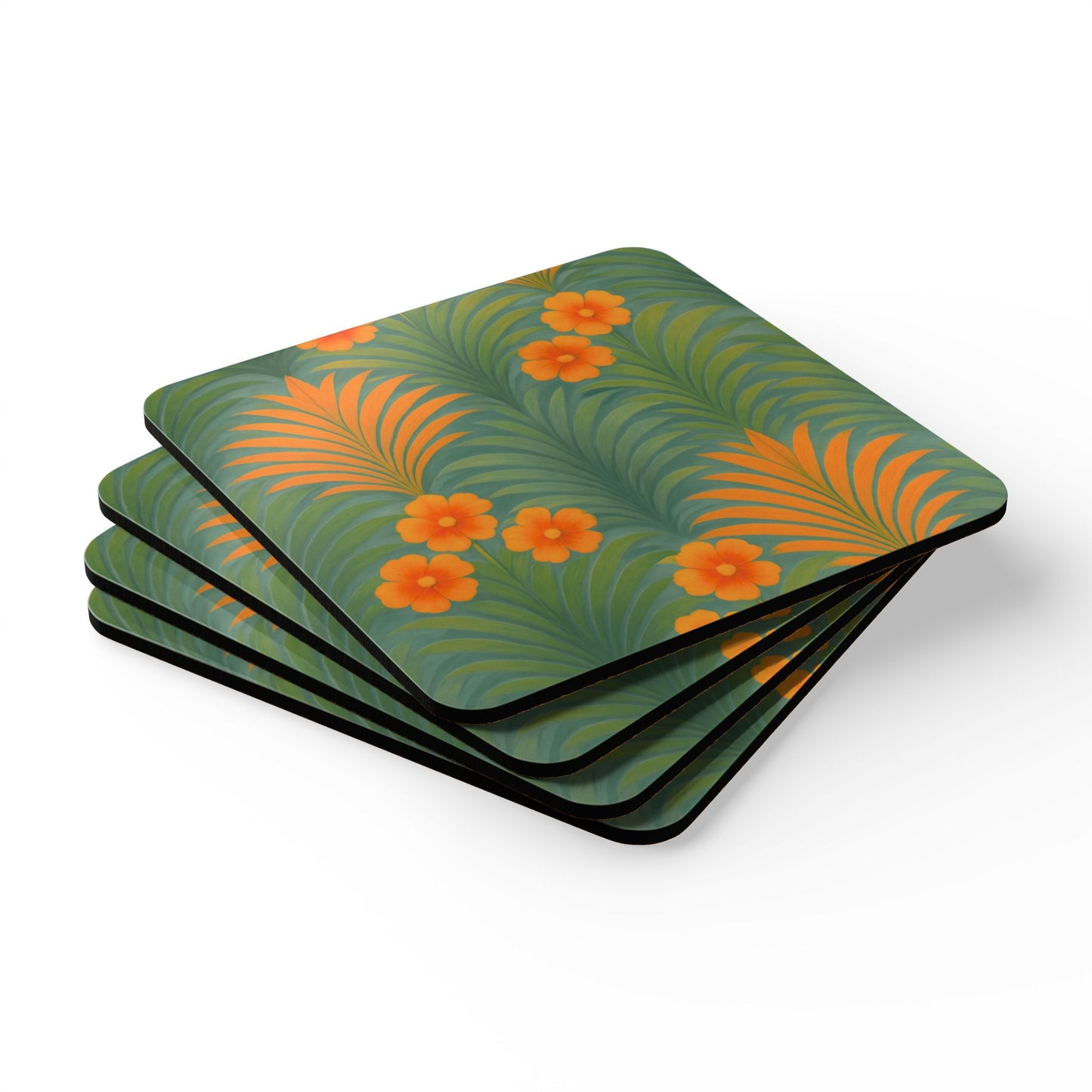 Coaster Set - Sunrise Palms/Orange