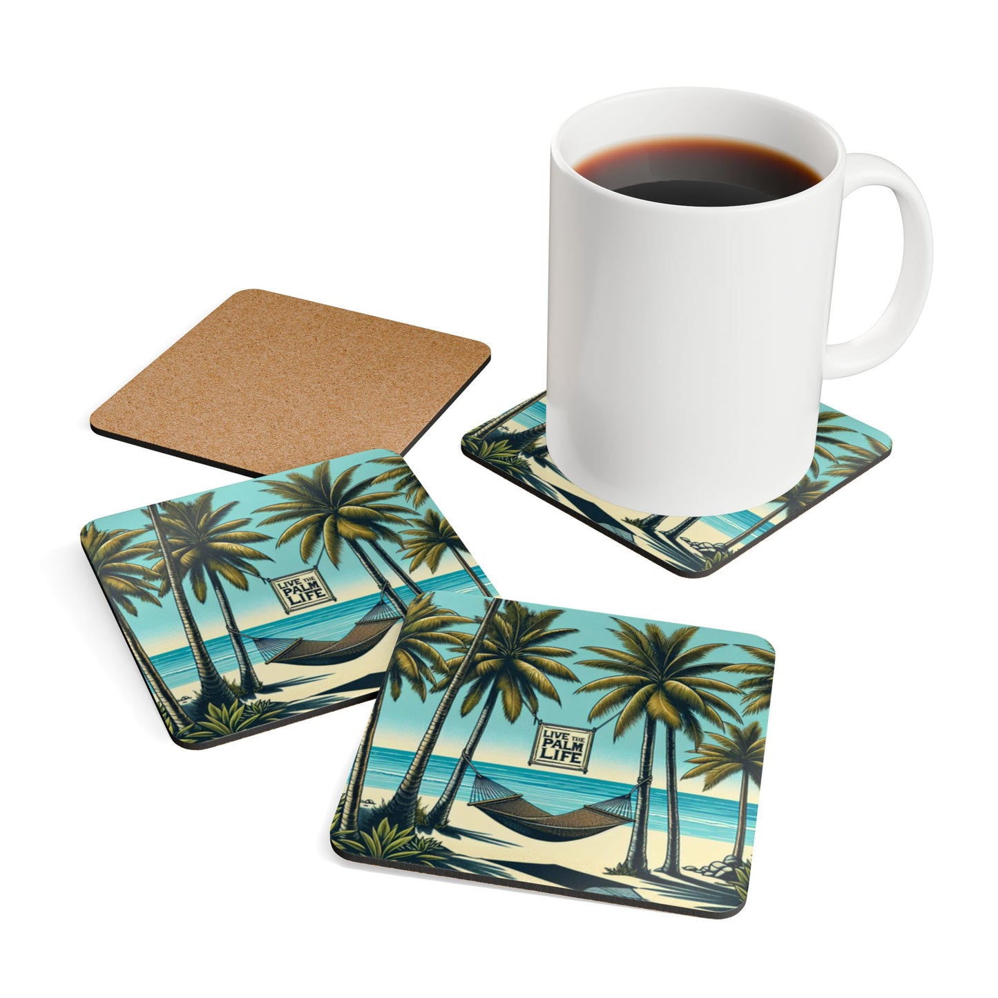 Coaster Set - Hammock on the Beach