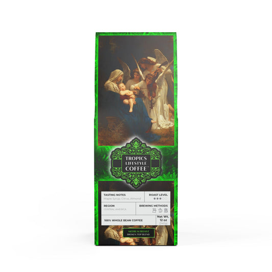 Palm Harvest™ Blend (Medium Roast) Specialty Grade Craft Coffee, Religious / Song of the Angels