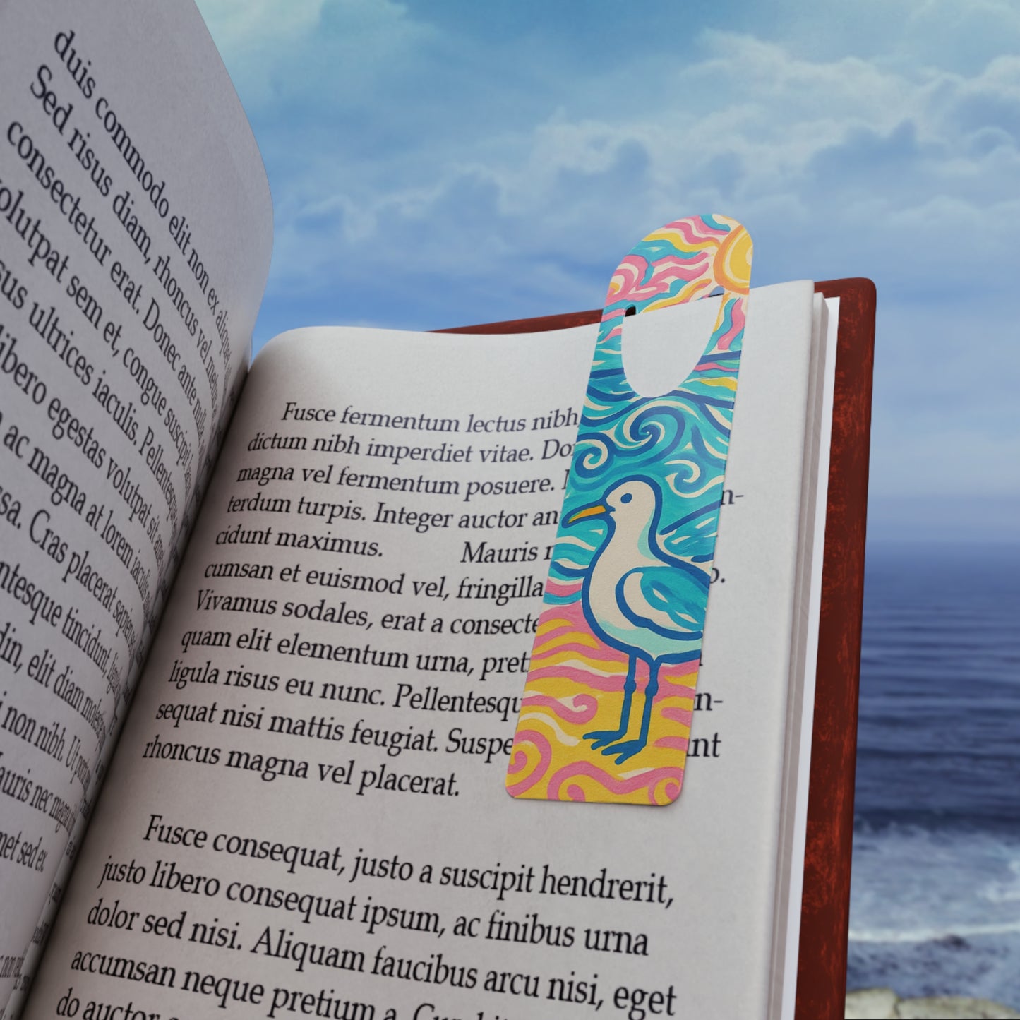 Bookmark - Aluminum, Tropical Beach Seagull