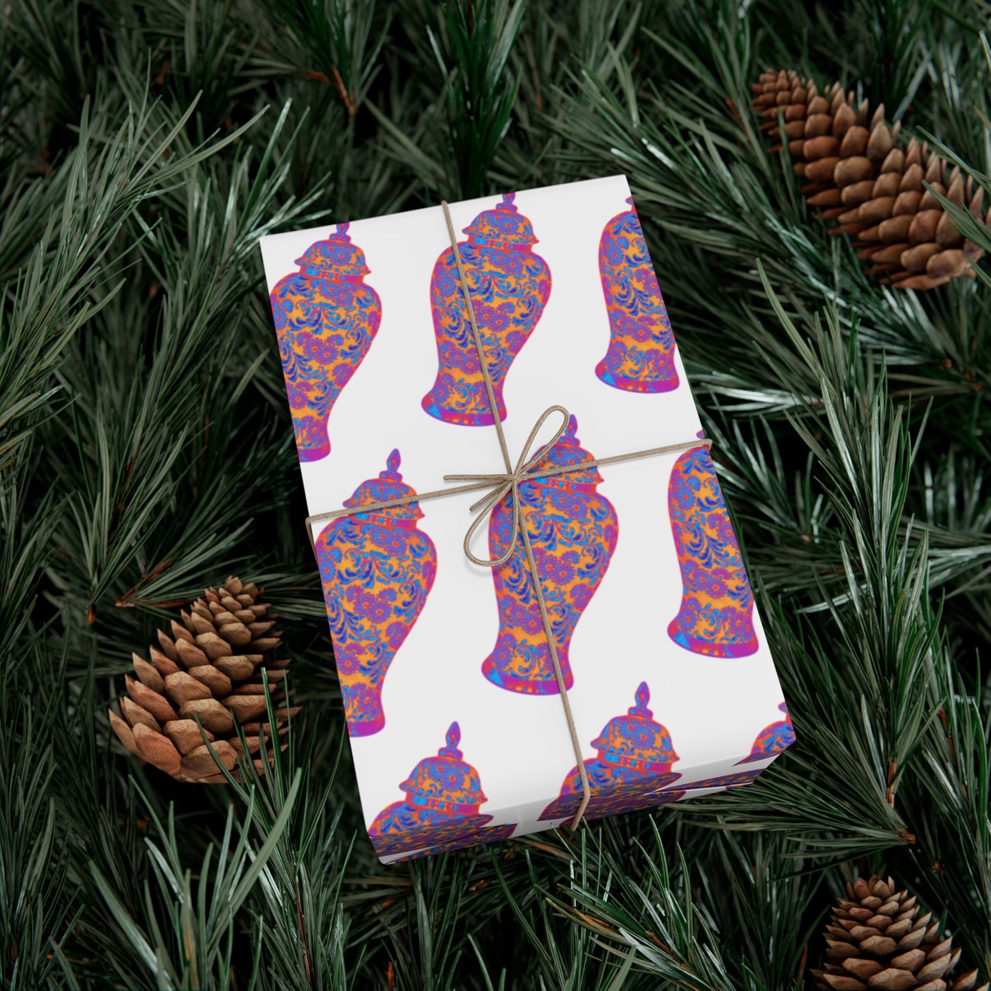 Wrapping Paper - Tropical Gift Wrap for All Occasions / 3 Sizes, 2 Finishes / Heatwave Ginger Jar