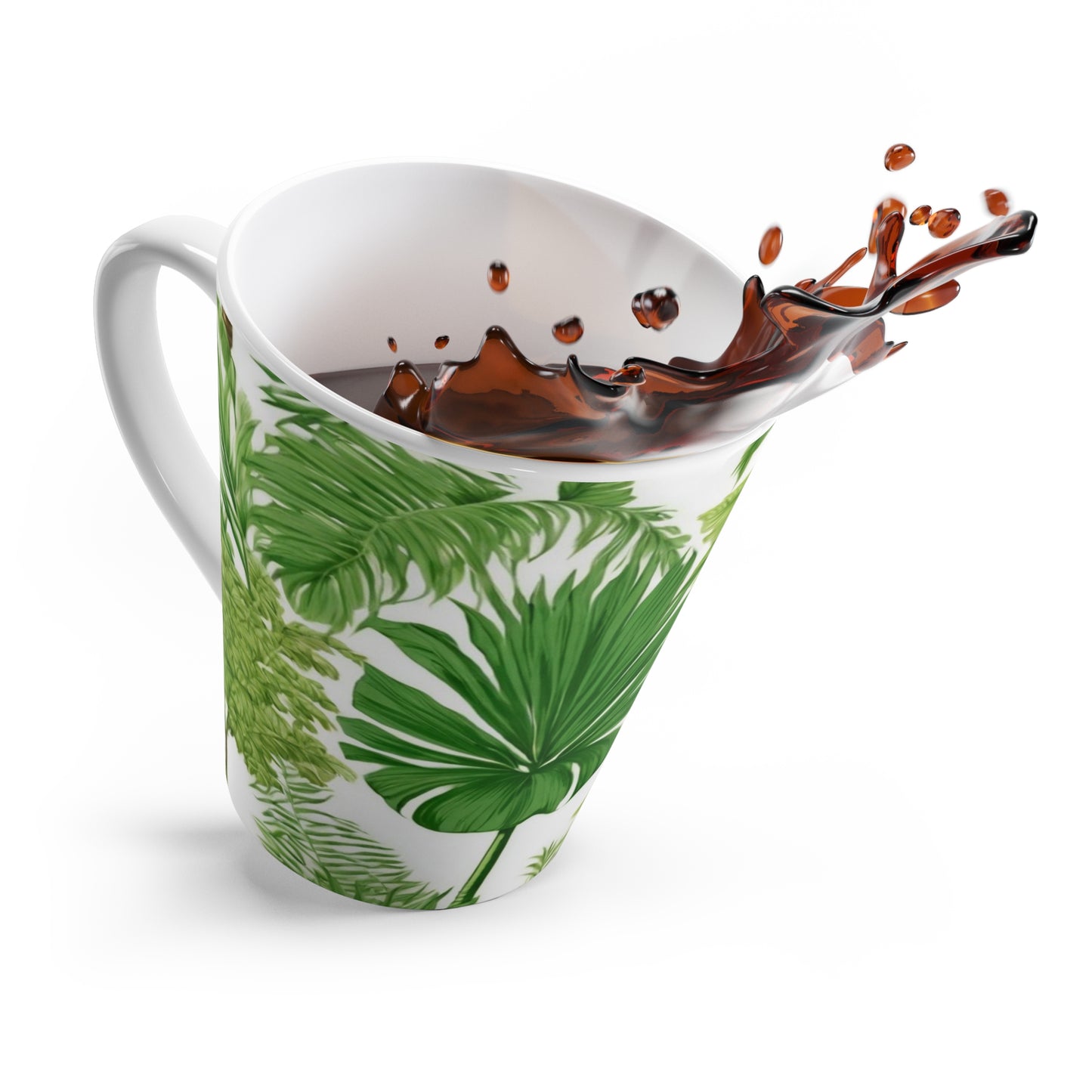 Latte White Mug - Perfect for Plant Lovers & Coffee Enthusiasts / Fantasy Palms