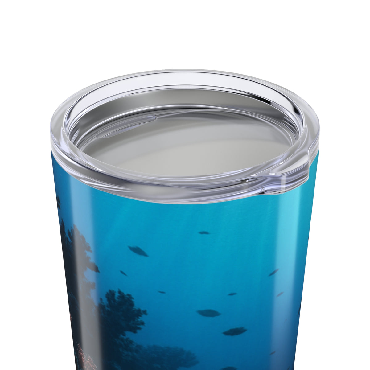 20oz Tropical Glossy Tumbler, Stainless Steel / Black & Orange Coral
