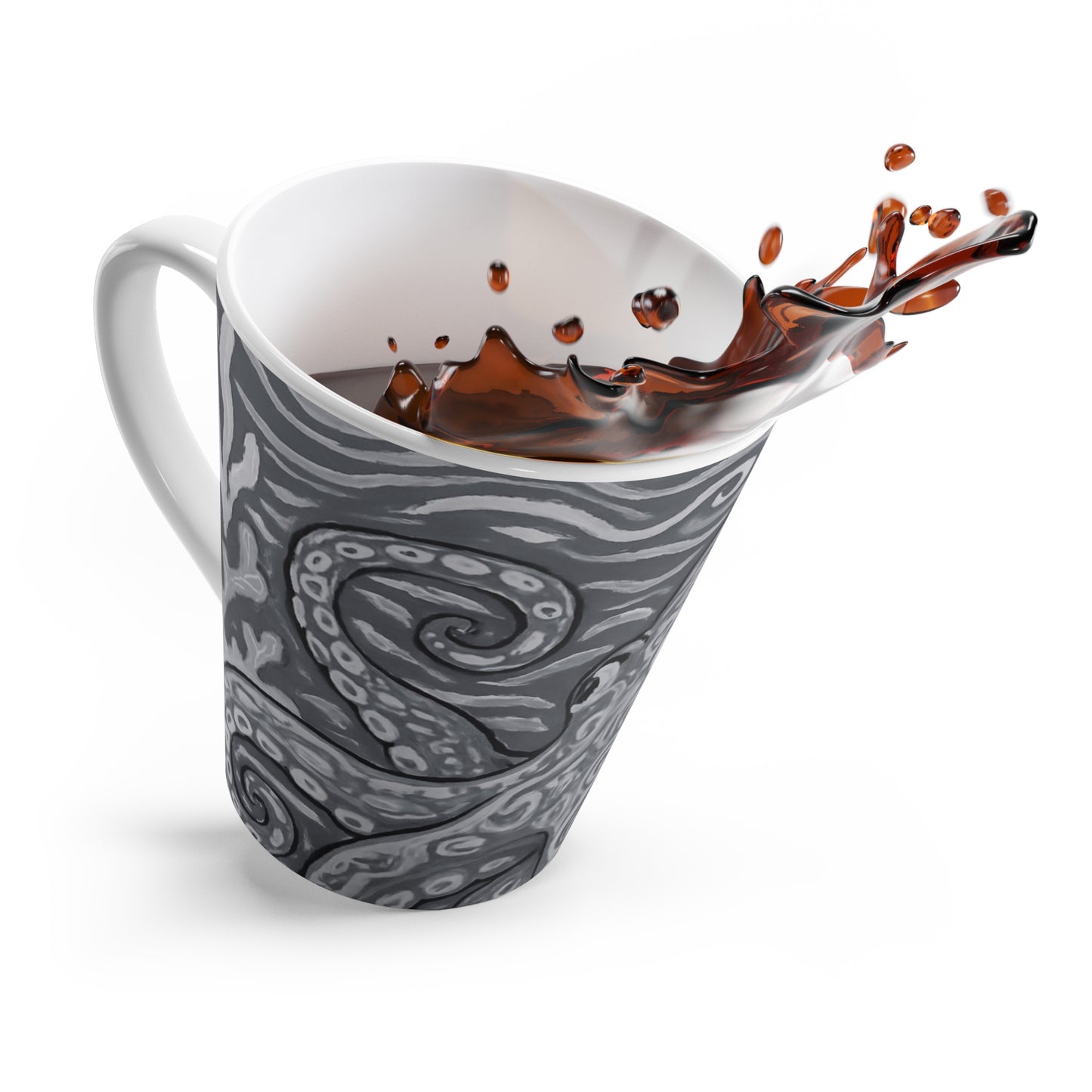 Latte White Mug - Noir Kraken Joe