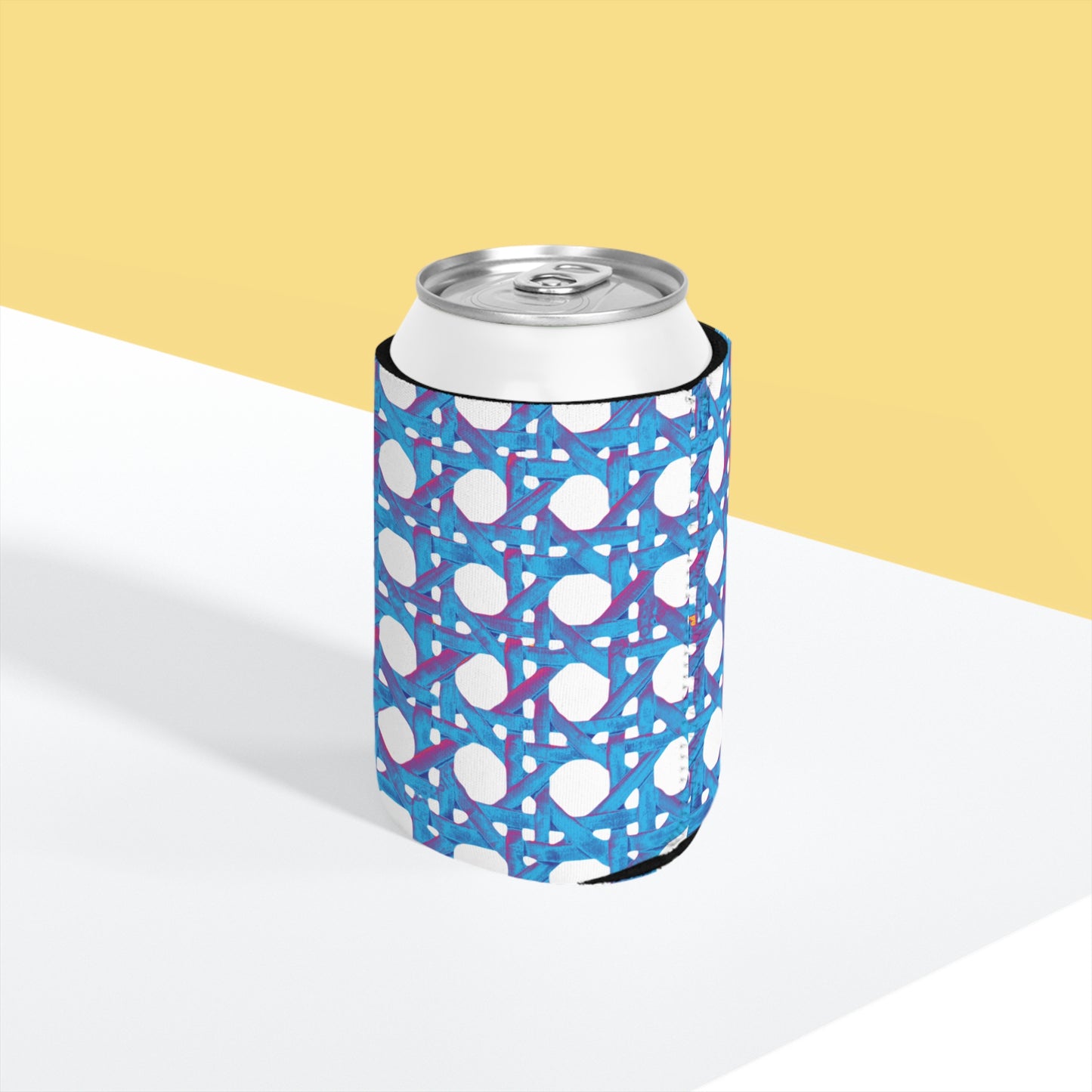 Beach Chair Wicker/Turquoise Pop Can Cooler Sleeve - Perfect for Outdoor Picnics