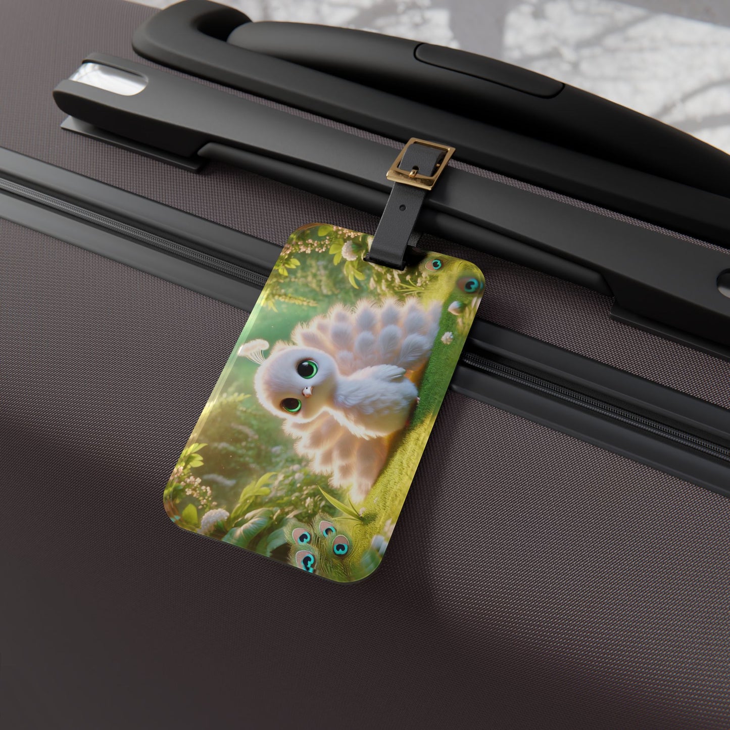 Luggage Tag - Baby White Peacock