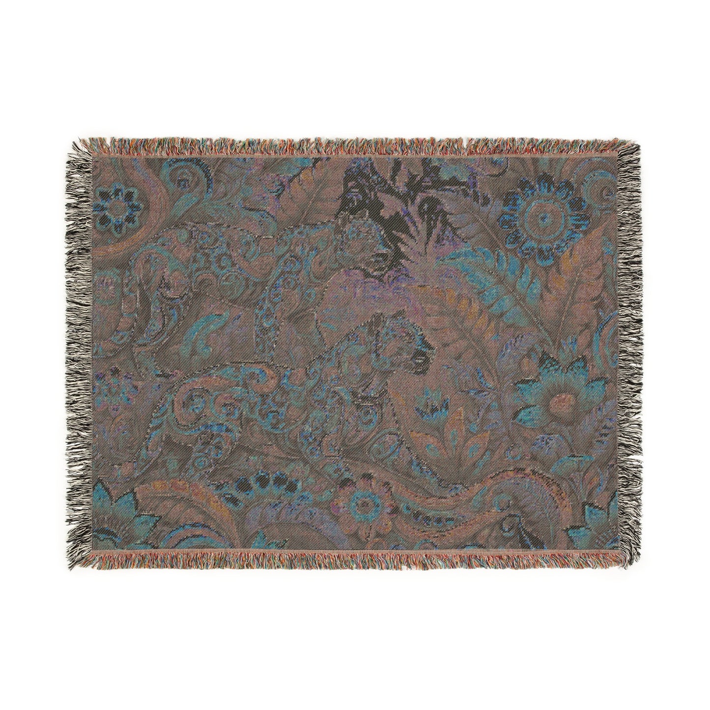 Woven Blanket, 3 Sizes - Tropical Home Decor / Jaguar Pop