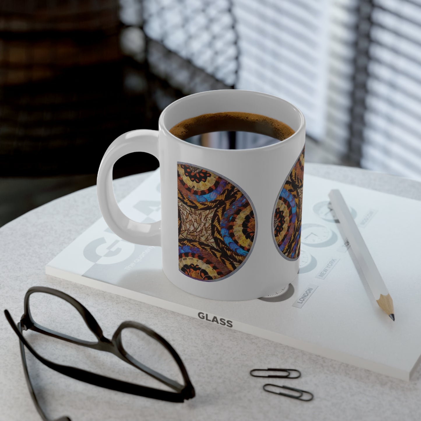 Jumbo Mug, 20oz, Real Morpho Brazil Butterfly Plate | Tropical Coffee Cup