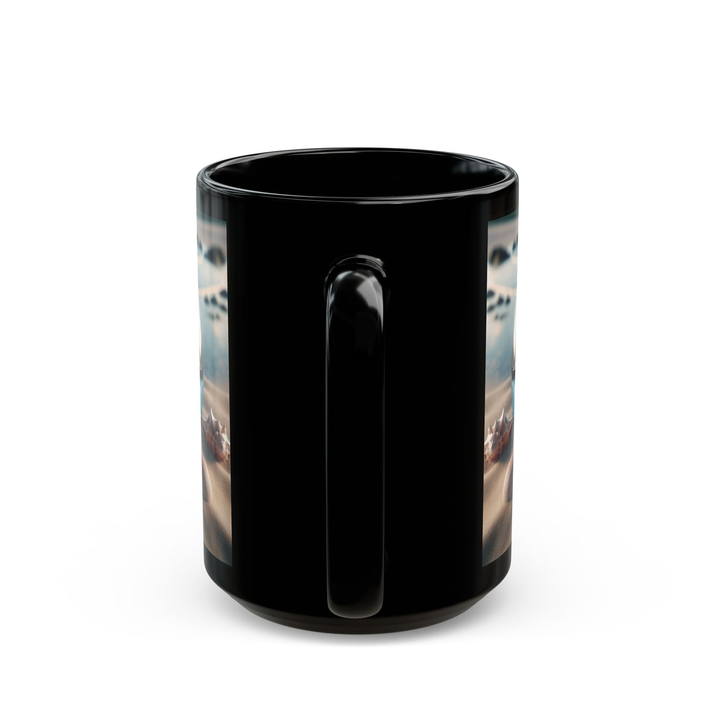 Black Coffee Mug - Beach Illusion Ball