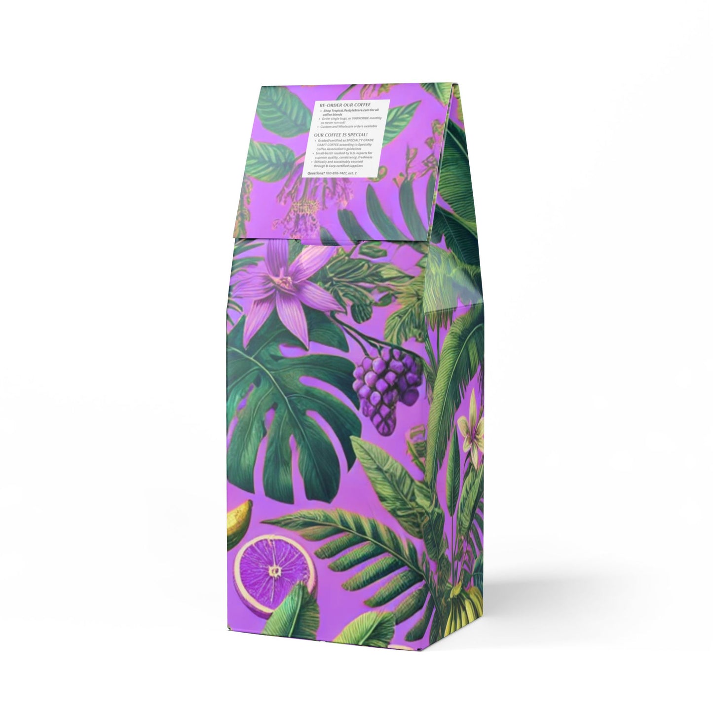 Citrus Bay Blend™ (Medium Roast) Specialty Grade Craft Coffee / Palms and More Tropical Fruit, Lilac