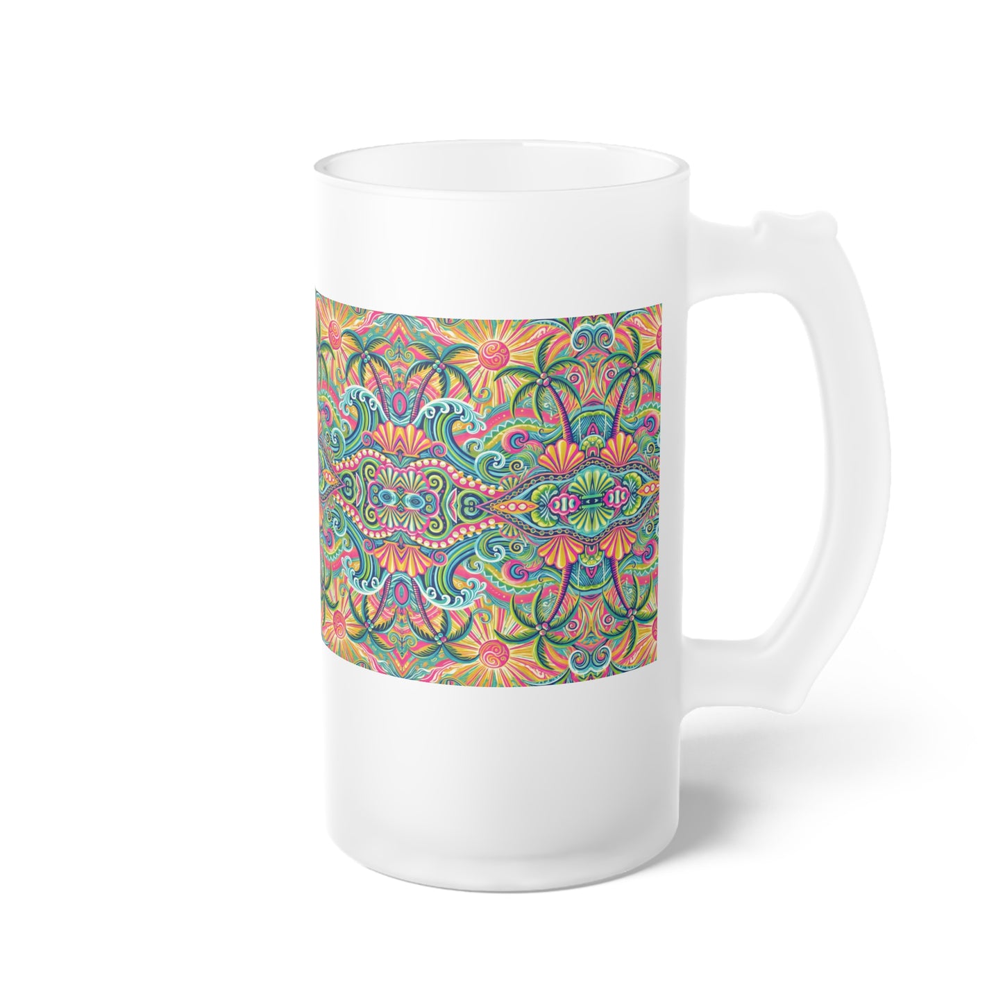 Frosted Glass Beer Mug – Kaleido Bay