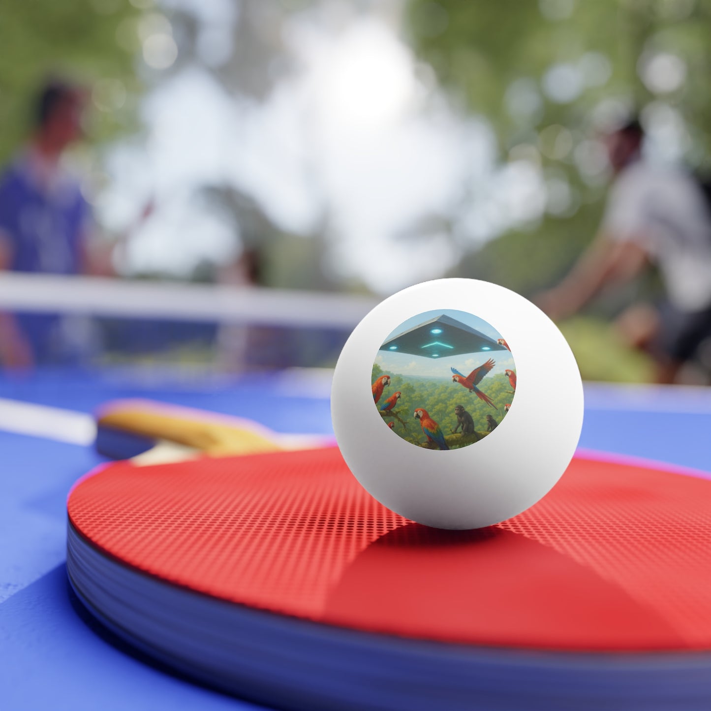 Tropical Paradise Ping Pong Balls - 6 Pack, UFO and Macaws