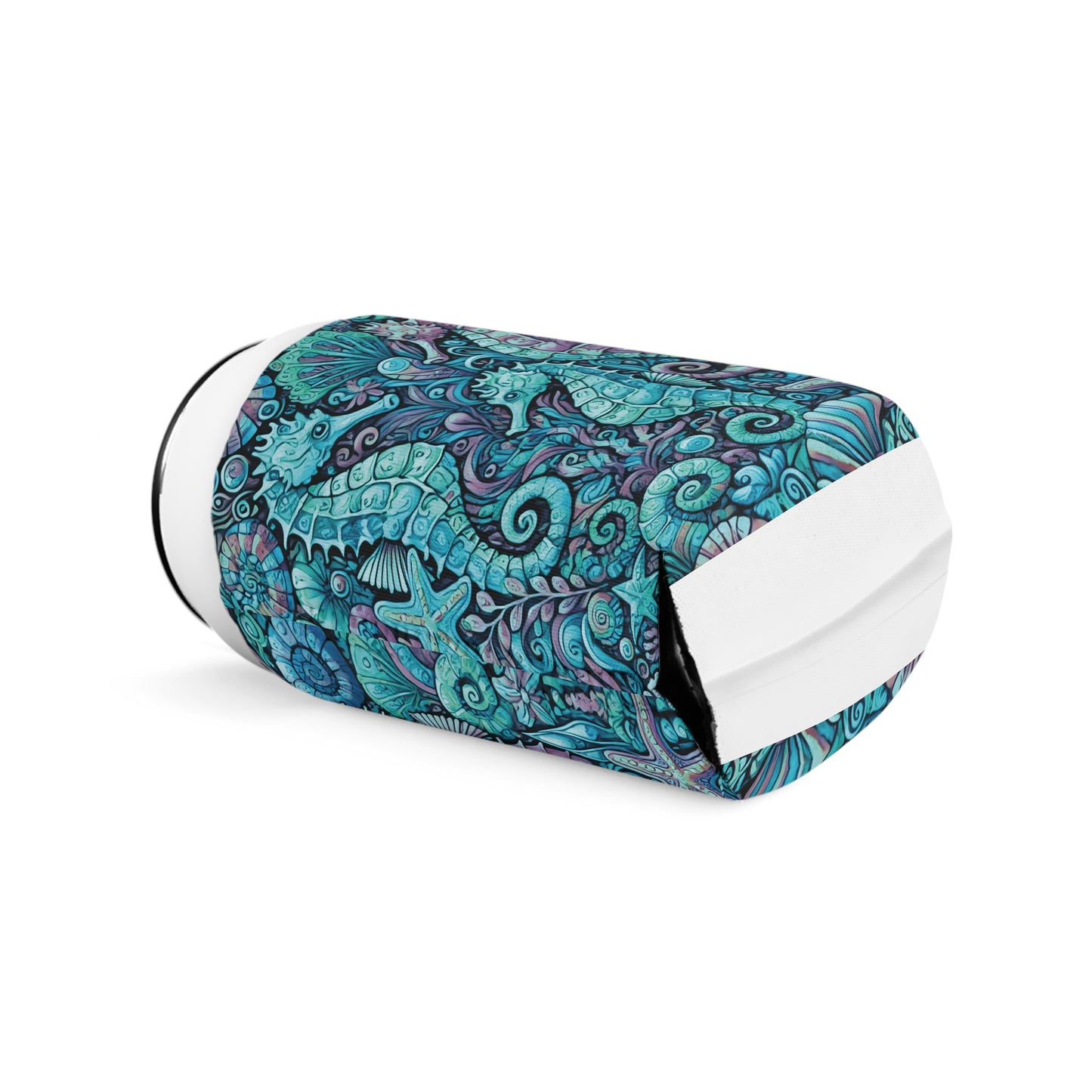 Seahorse Trio/Turquoise Can Cooler Sleeve - Perfect for Outdoor Picnics