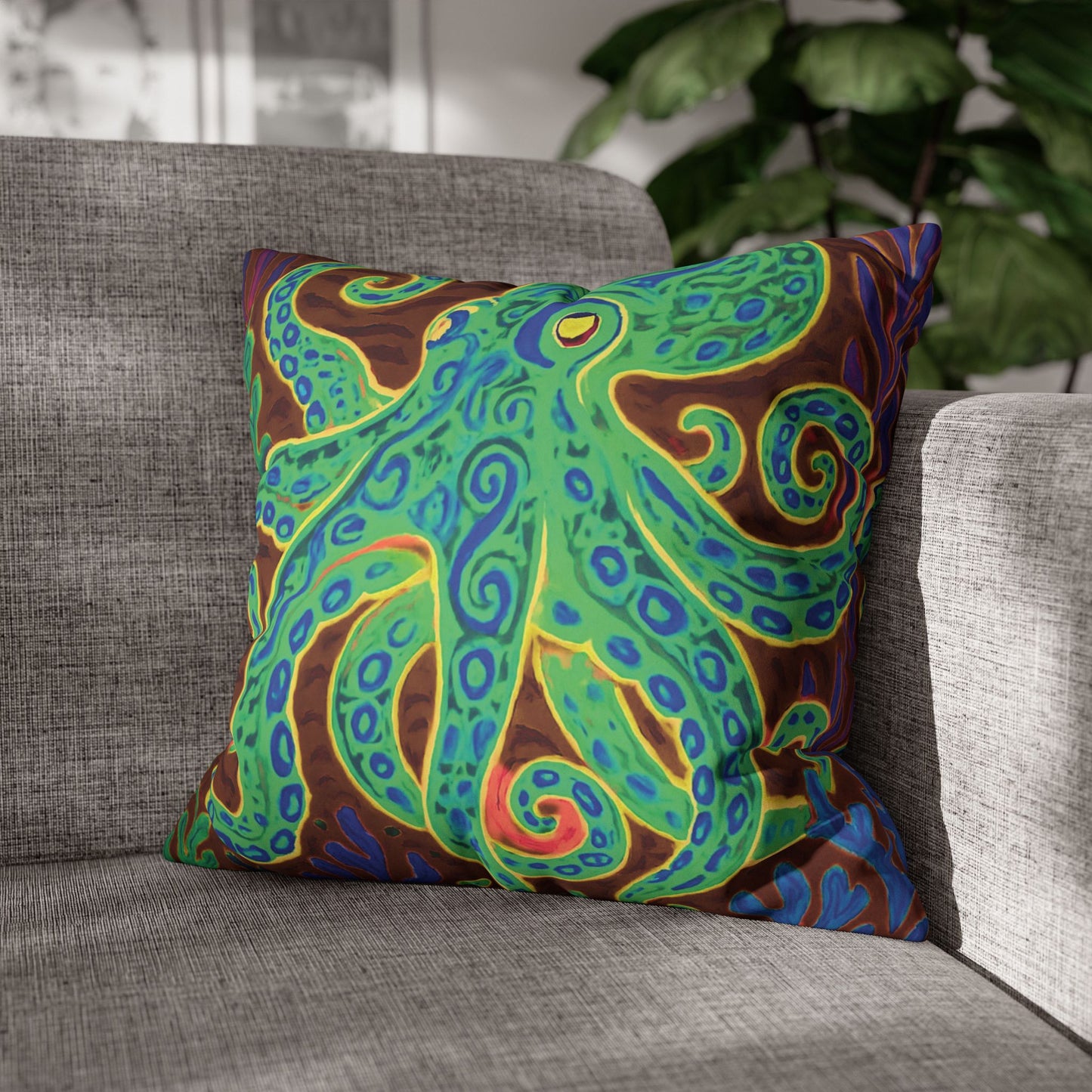 Faux Suede Square Pillowcase - Gamma Kraken Joe