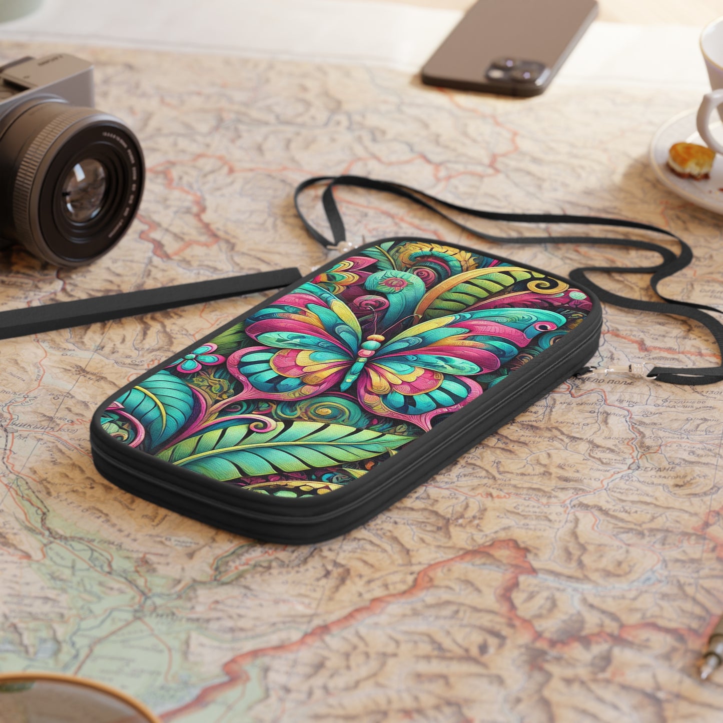 Passport Wallet – Perfect for Travelers & Adventurers / Rainforest Butterfly Pop
