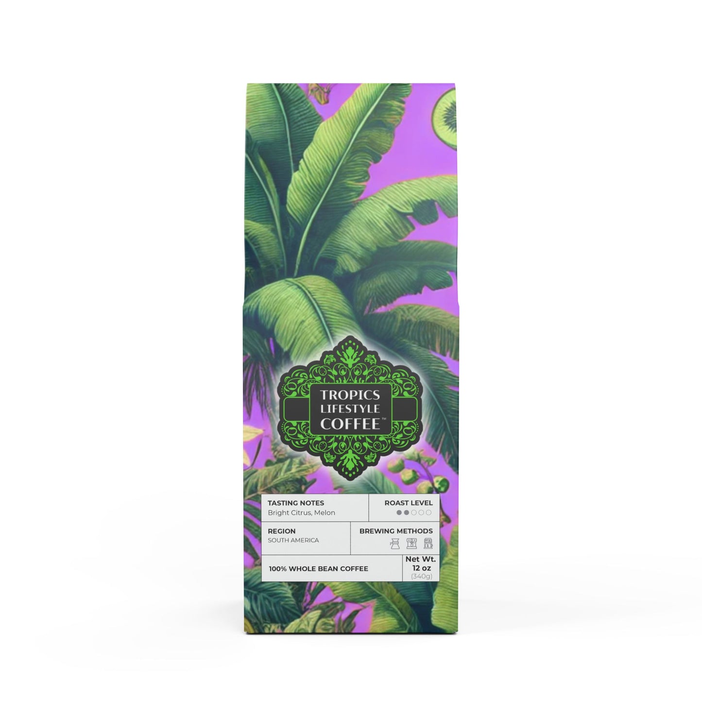 Golden Sands Single Origin™ Coffee (Light-Medium Roast) Specialty Grade / Palms and More Tropical Fruit, Lilac