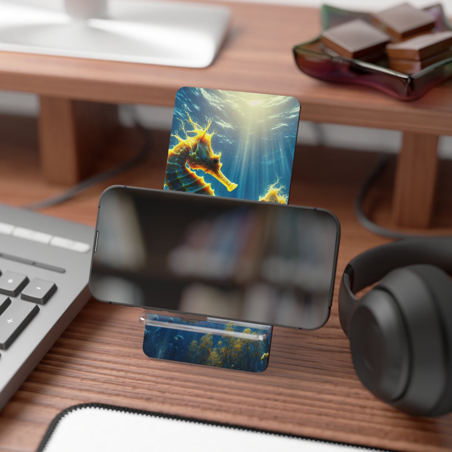 Stylish Smartphone Display Stand - Seahorse Party