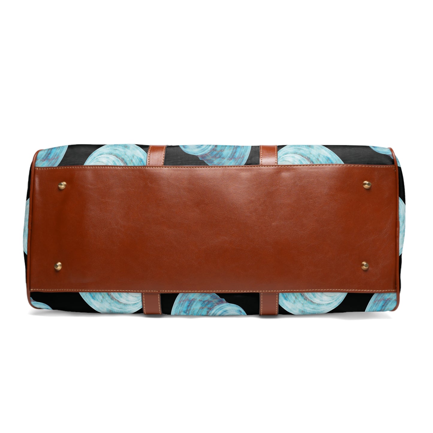 Tropical Waterproof Travel Bag - Perfect for Beach Getaways / Blue Turbuo Shell, Black