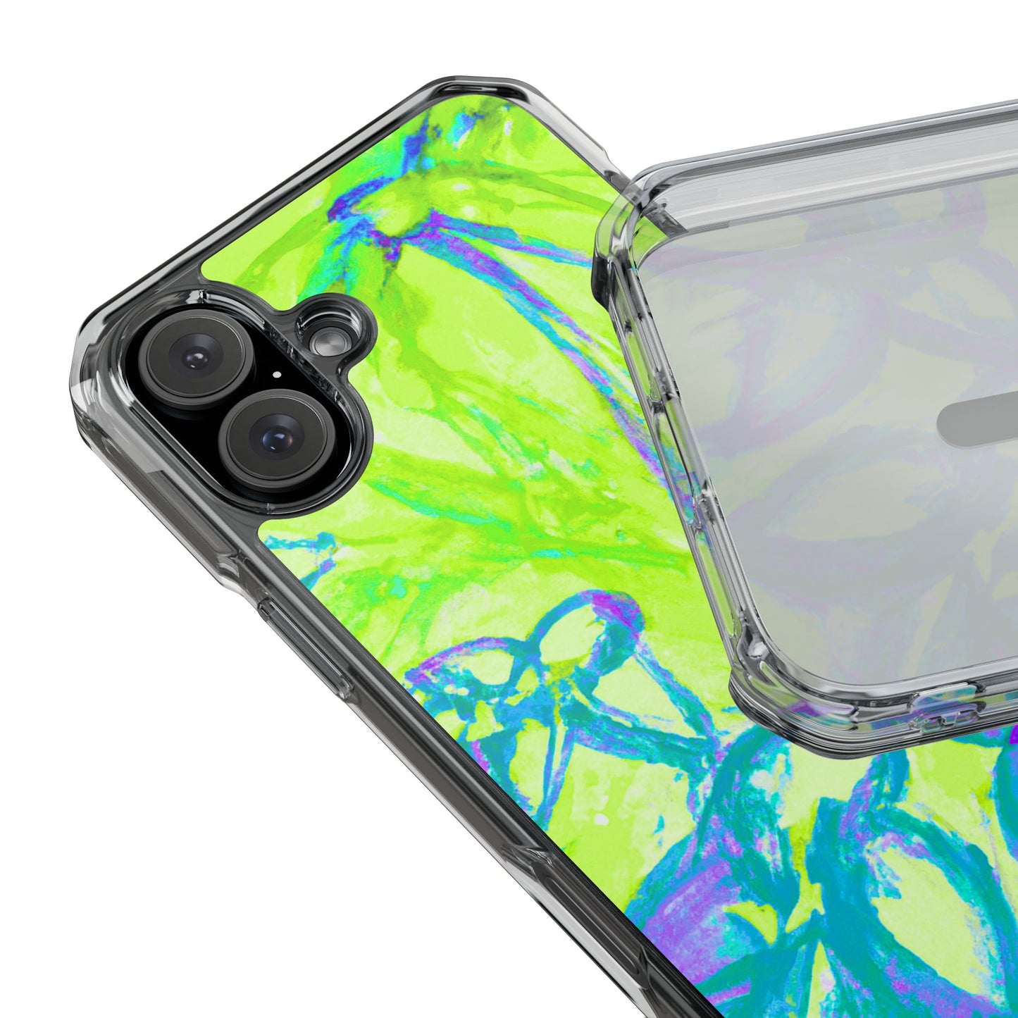 Tropical Doodles/Lime Magnetic Clear Phone Case, Many Models