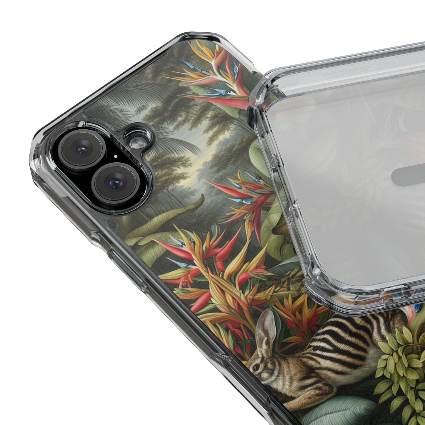 Rainforest Rabbit Outing Magnetic Clear Phone Case, Many Models