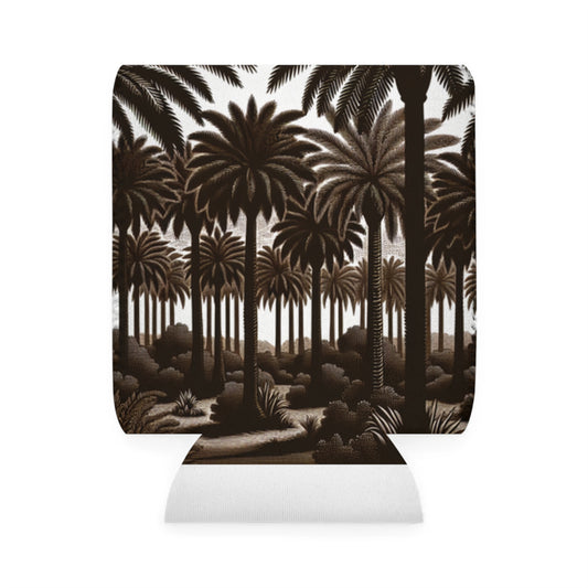 Woodcut Palms Can Cooler Sleeve - Perfect for Outdoor Picnics