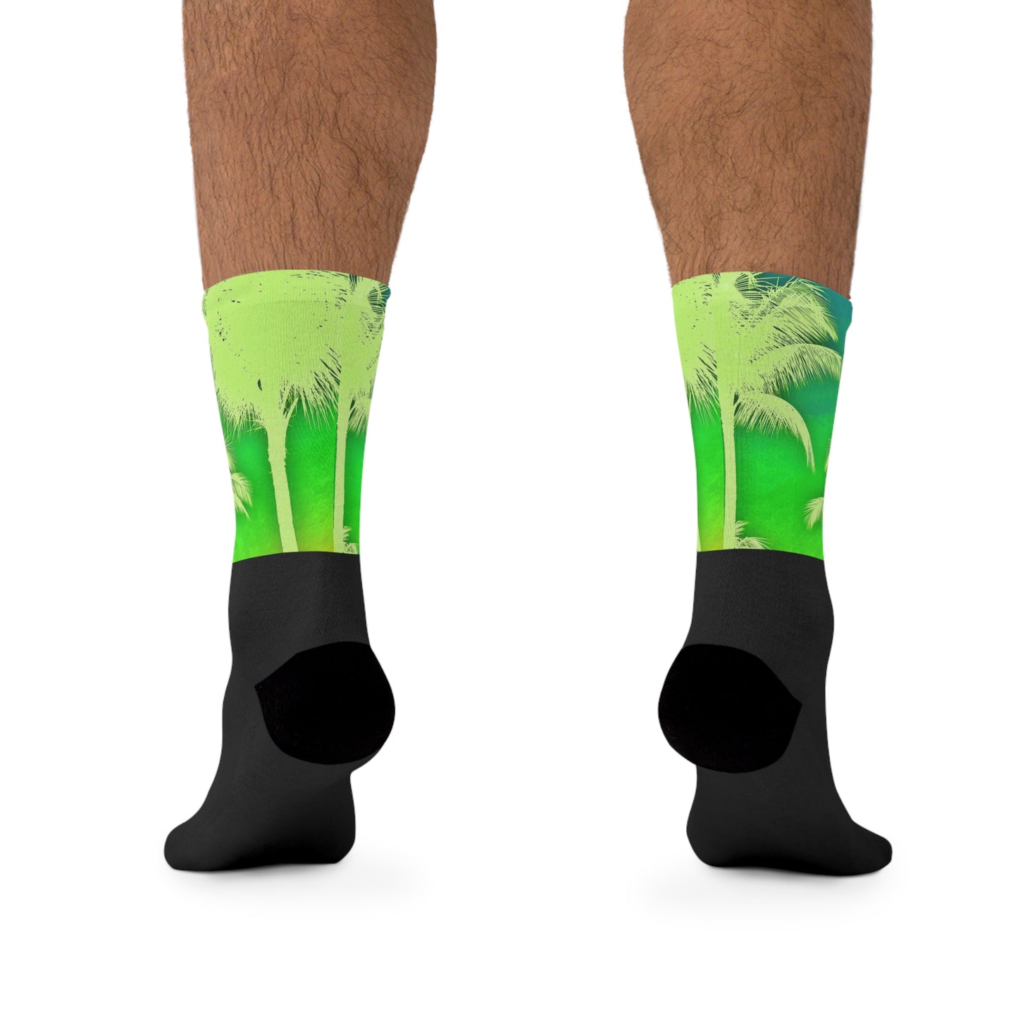 Recycled Poly Socks, Palm Glow Green